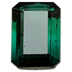 Dark Bluish Green Tourmaline 6.85 Ct Emerald Cut Natural Loose Gemstone for Ring