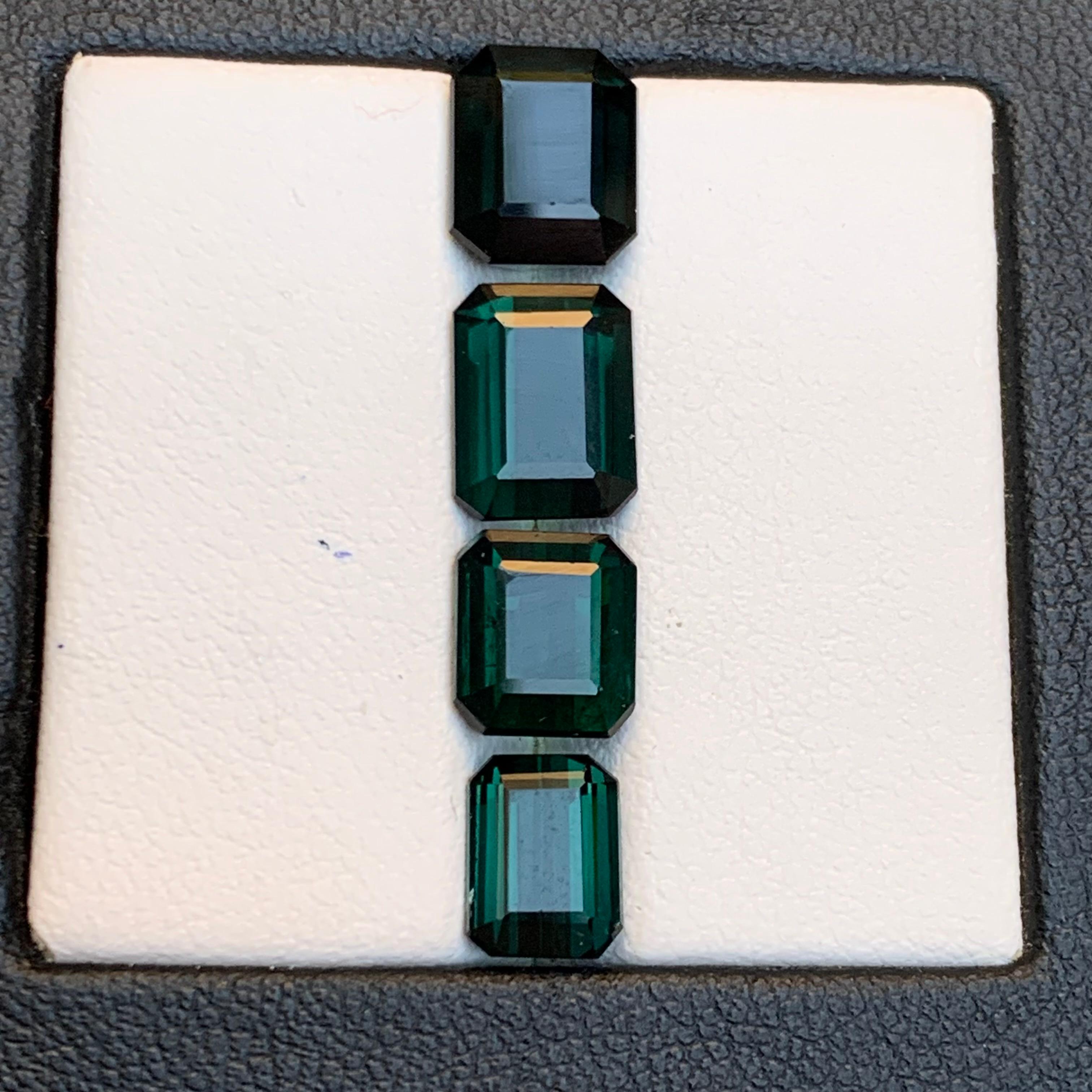 Dunkler bläulicher Farbton Grüner Turmalin 9.36 Ct Smaragdschliff Natürliche Lose Edelsteine im Angebot 6