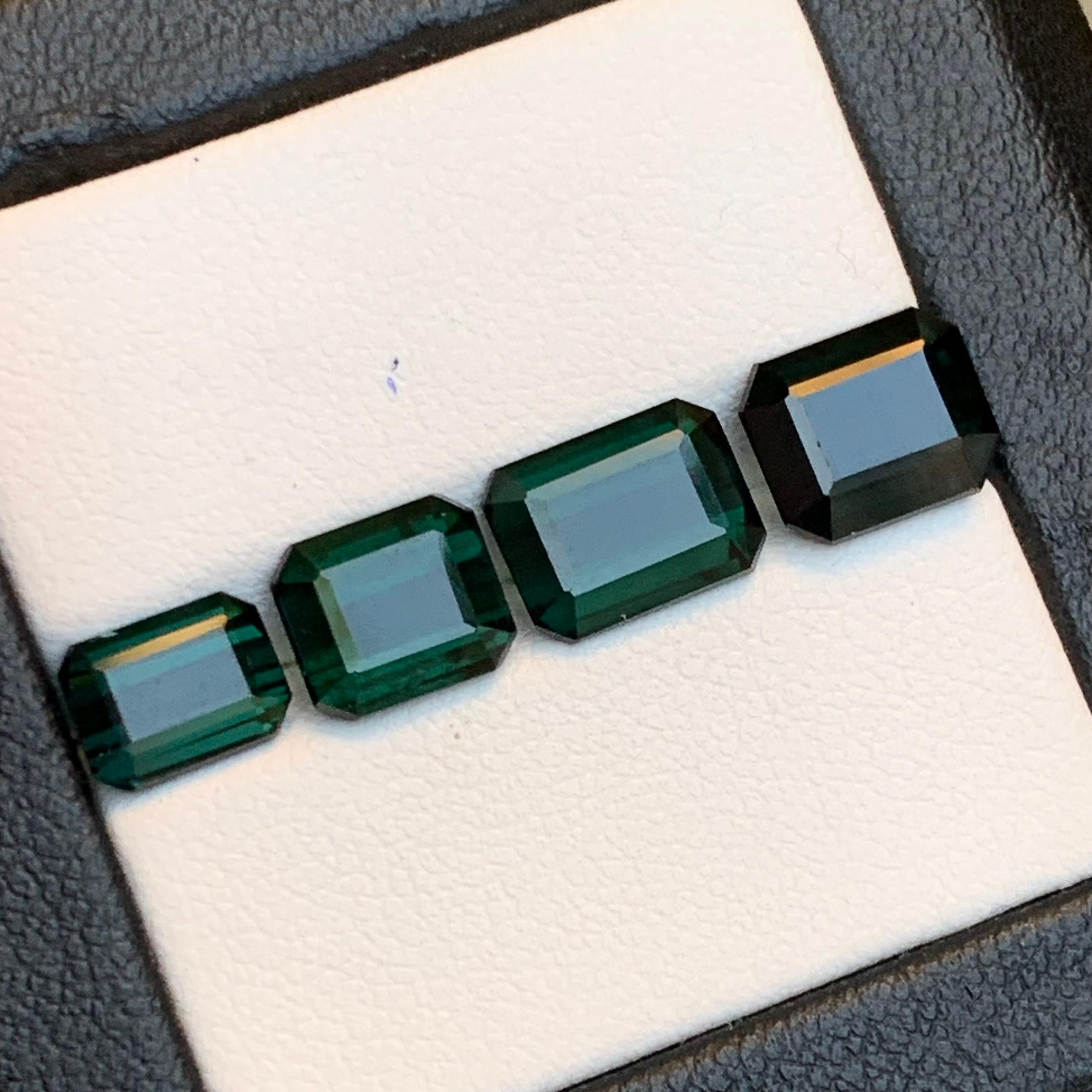 Dunkler bläulicher Farbton Grüner Turmalin 9.36 Ct Smaragdschliff Natürliche Lose Edelsteine im Angebot 7