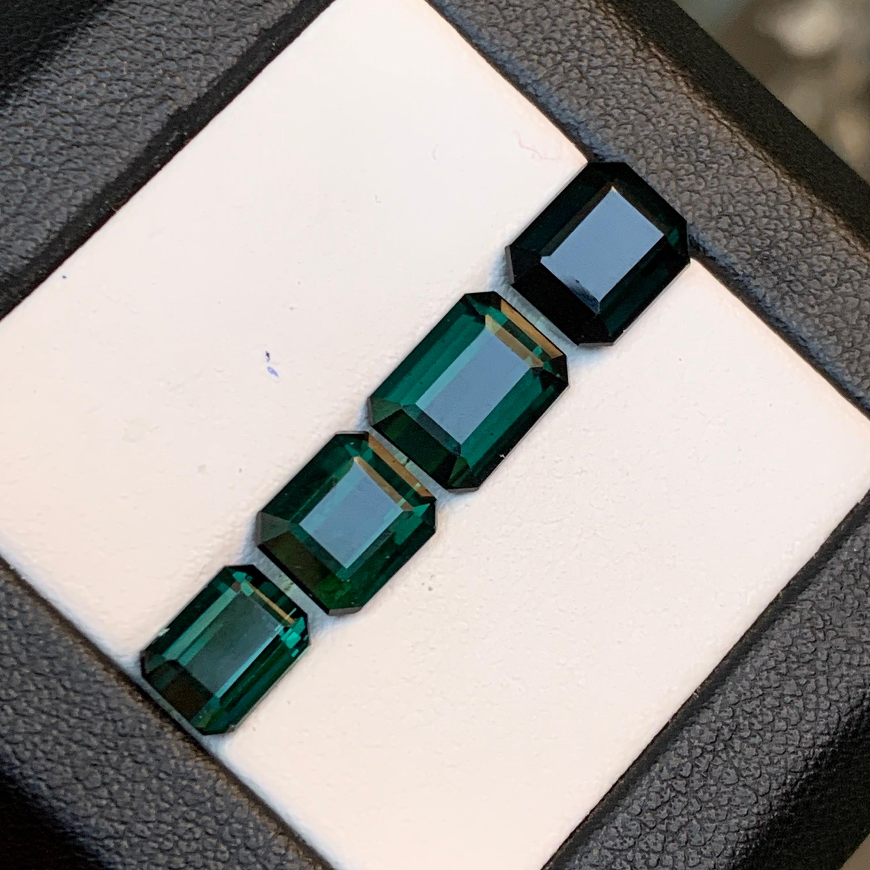 Dunkler bläulicher Farbton Grüner Turmalin 9.36 Ct Smaragdschliff Natürliche Lose Edelsteine im Angebot 8