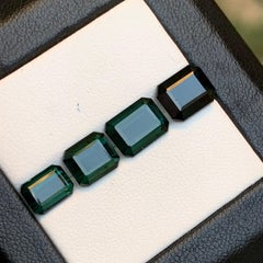 Dark Bluish Hue Green Tourmaline 9.36 Ct Emerald Cut Natural Loose Gemstones