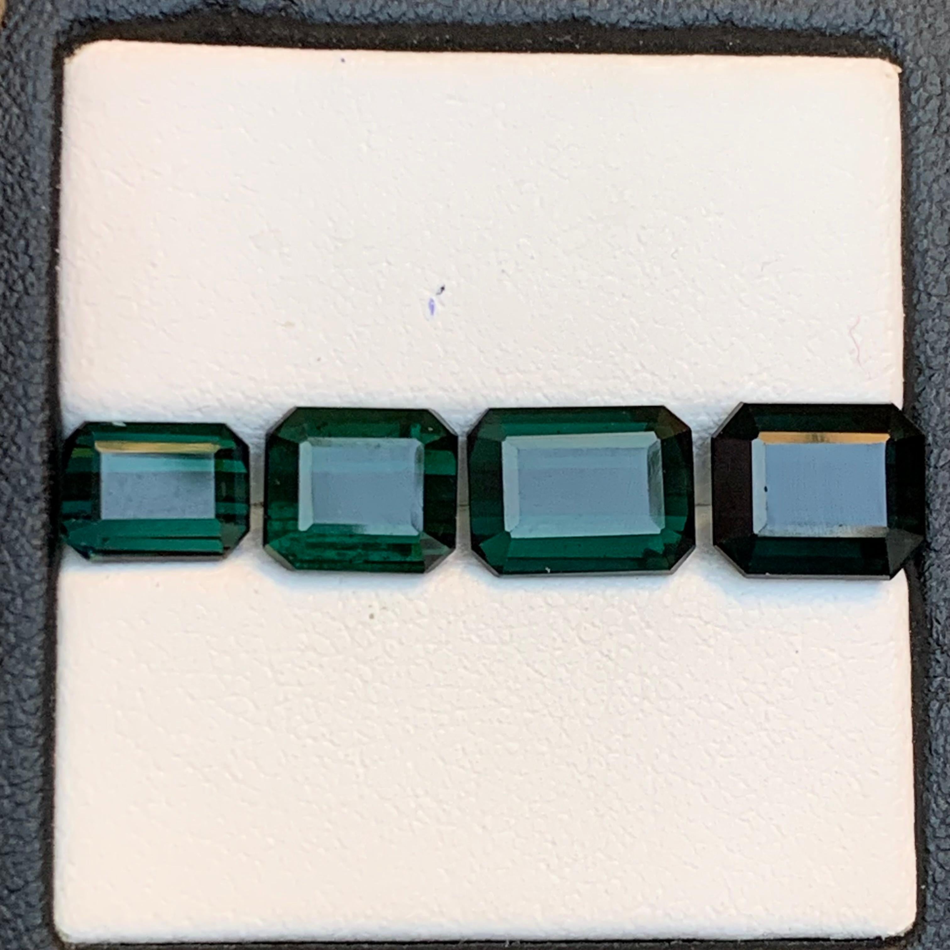 Dunkler bläulicher Farbton Grüner Turmalin 9.36 Ct Smaragdschliff Natürliche Lose Edelsteine im Zustand „Neu“ im Angebot in Peshawar, PK