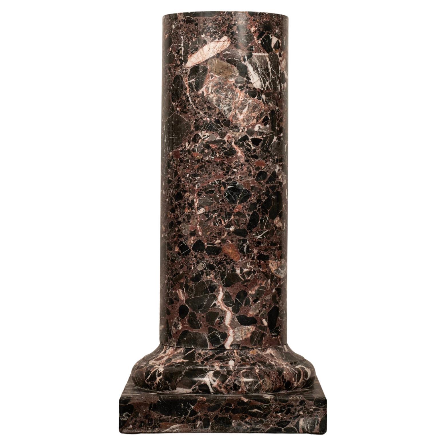 Dark Breccia Marble Pedestal