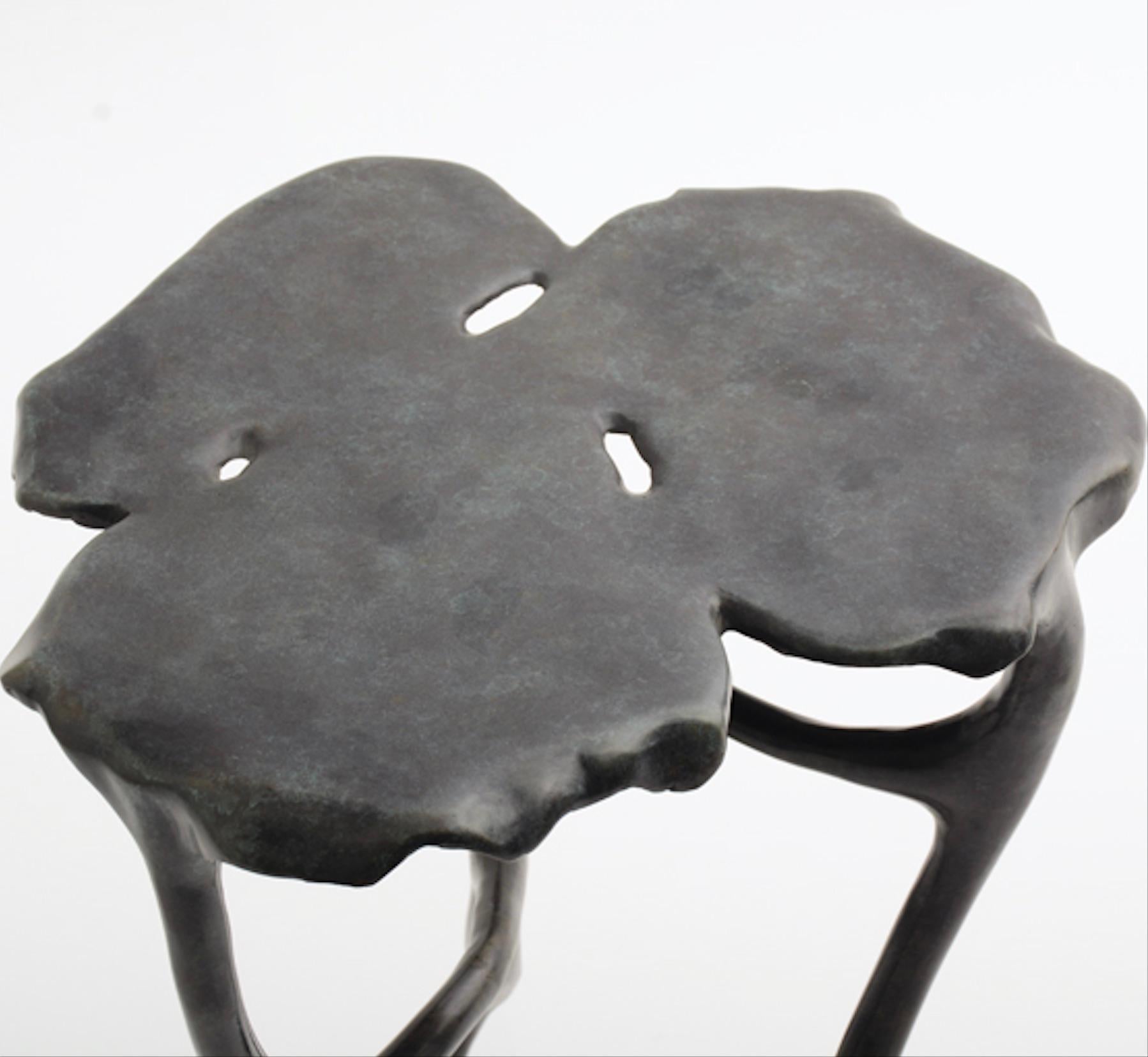 European Dark Bronze Dali Side Table in Ombre Finish by Elan Atelier