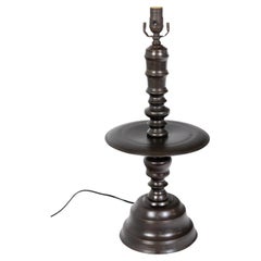 Antique Dark Bronze Dutch Turned Table Lamp (24")