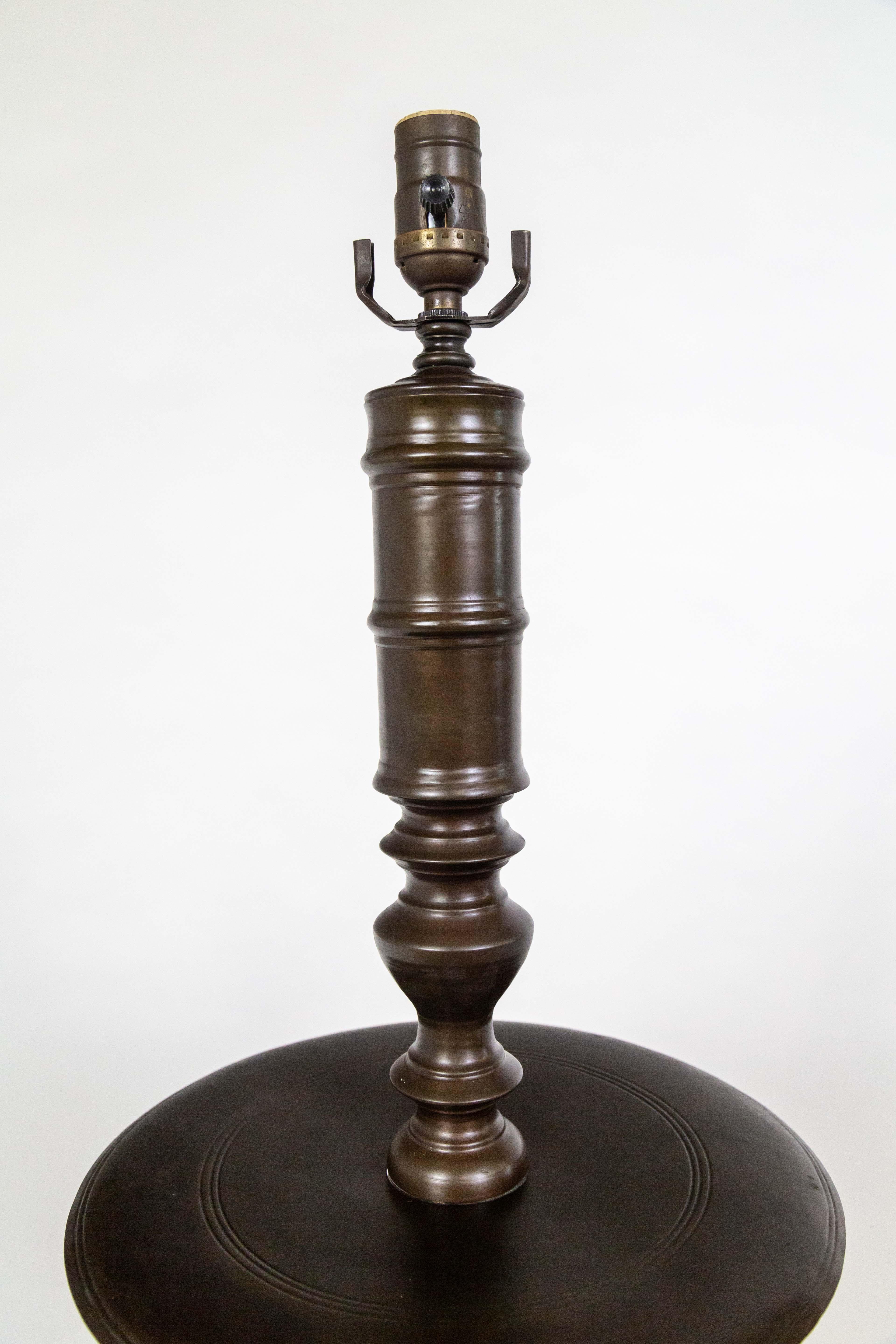 Dutch Colonial Dark Bronze Dutch Turned Table Lamps (28