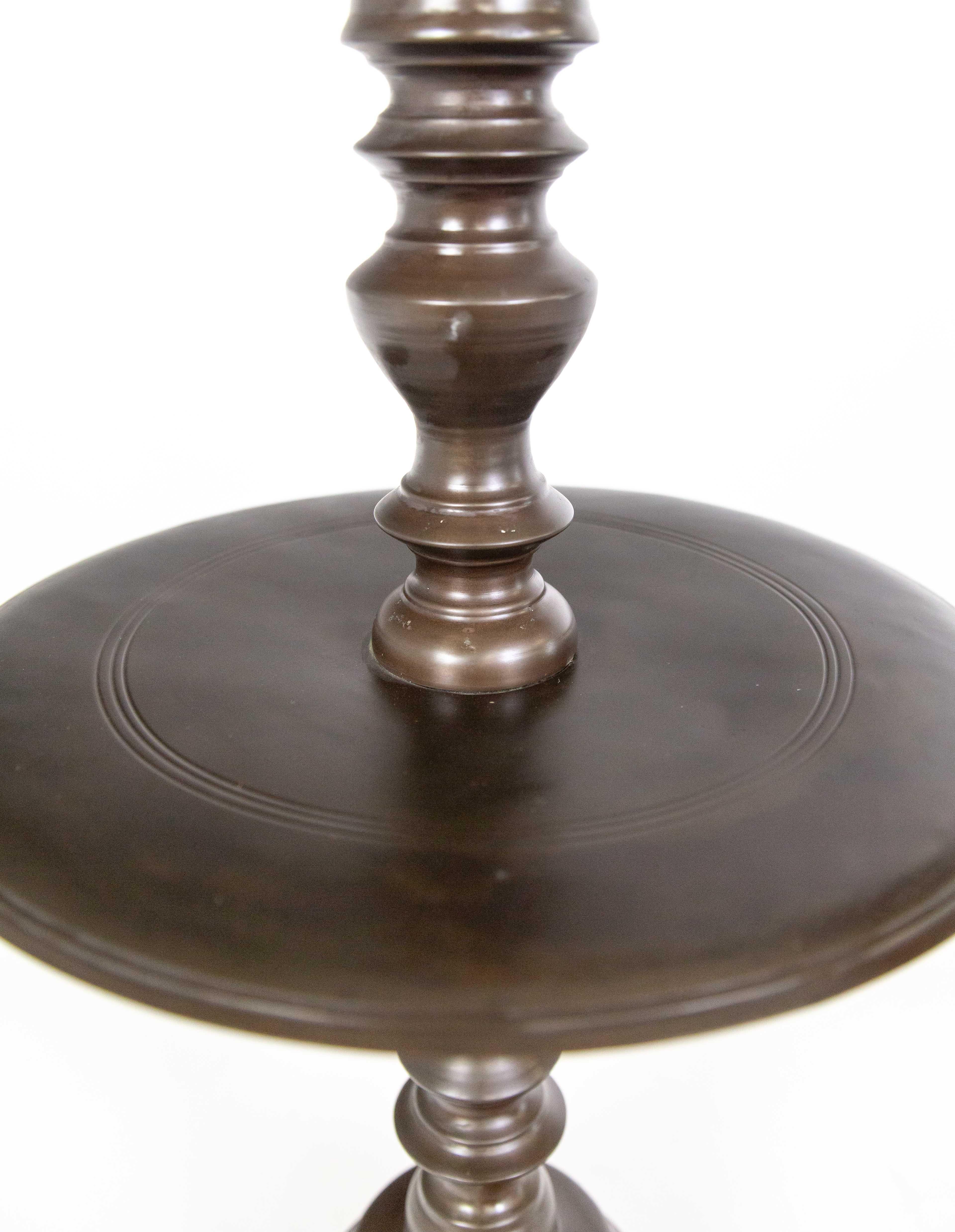 Cast Dark Bronze Dutch Turned Table Lamps (28