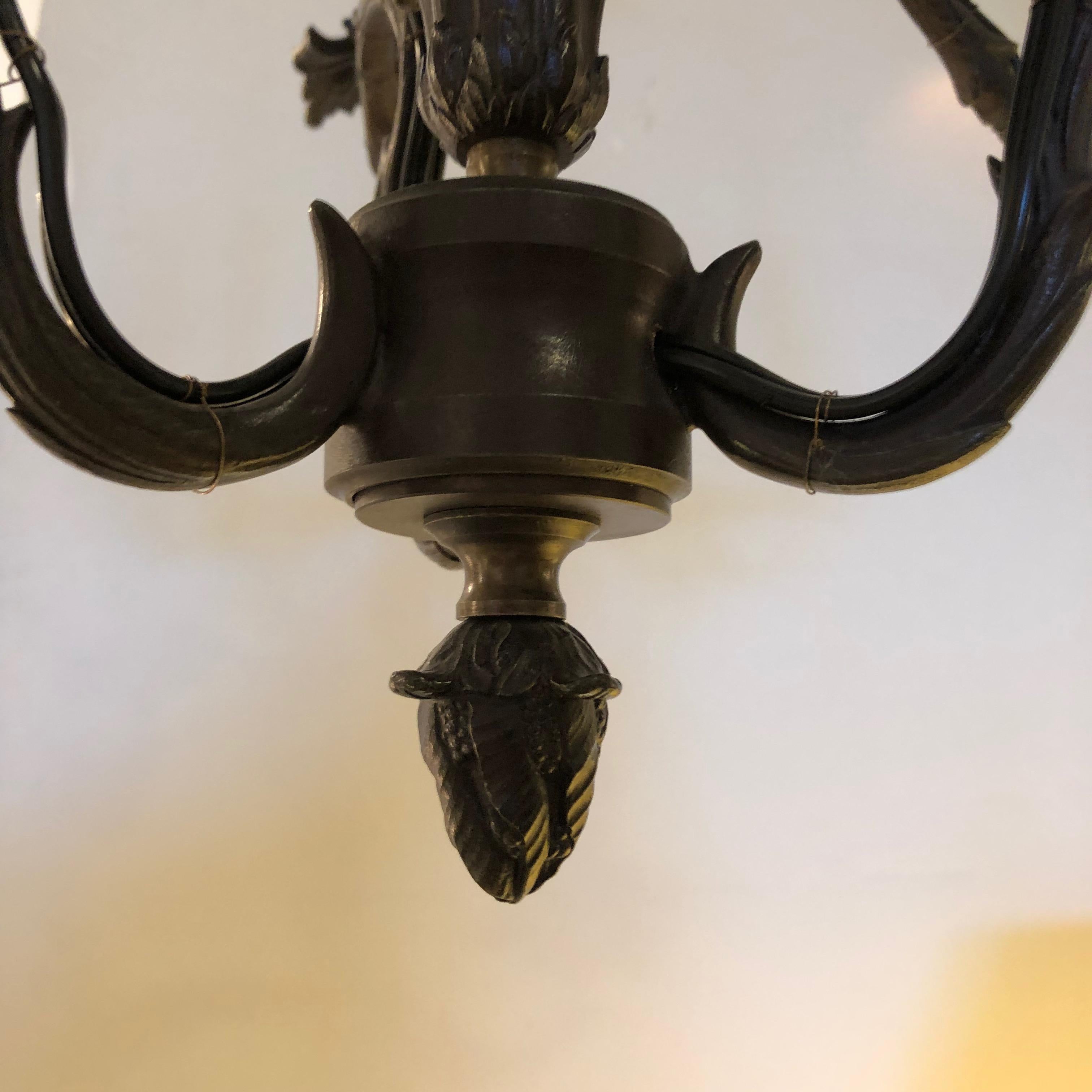 Dark Bronze Louis XV Chandelier In Excellent Condition For Sale In Boston, MA