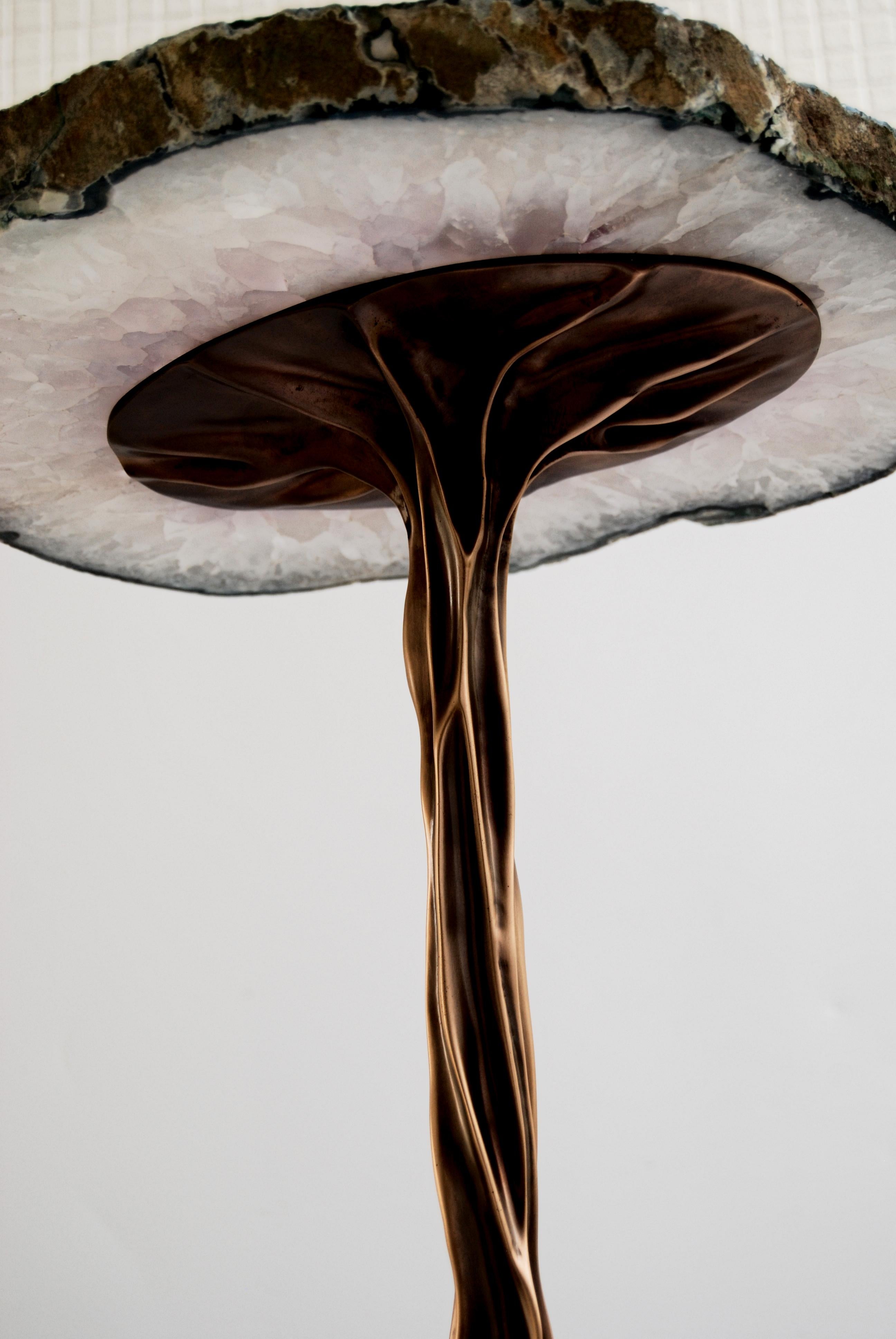 Dark Bronze Side Table with Onyx Top by Fakasaka Design In New Condition For Sale In Geneve, CH