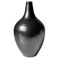 Vintage Andersson for Wallåkra 1950s Blackish Brown Ceramic Vase