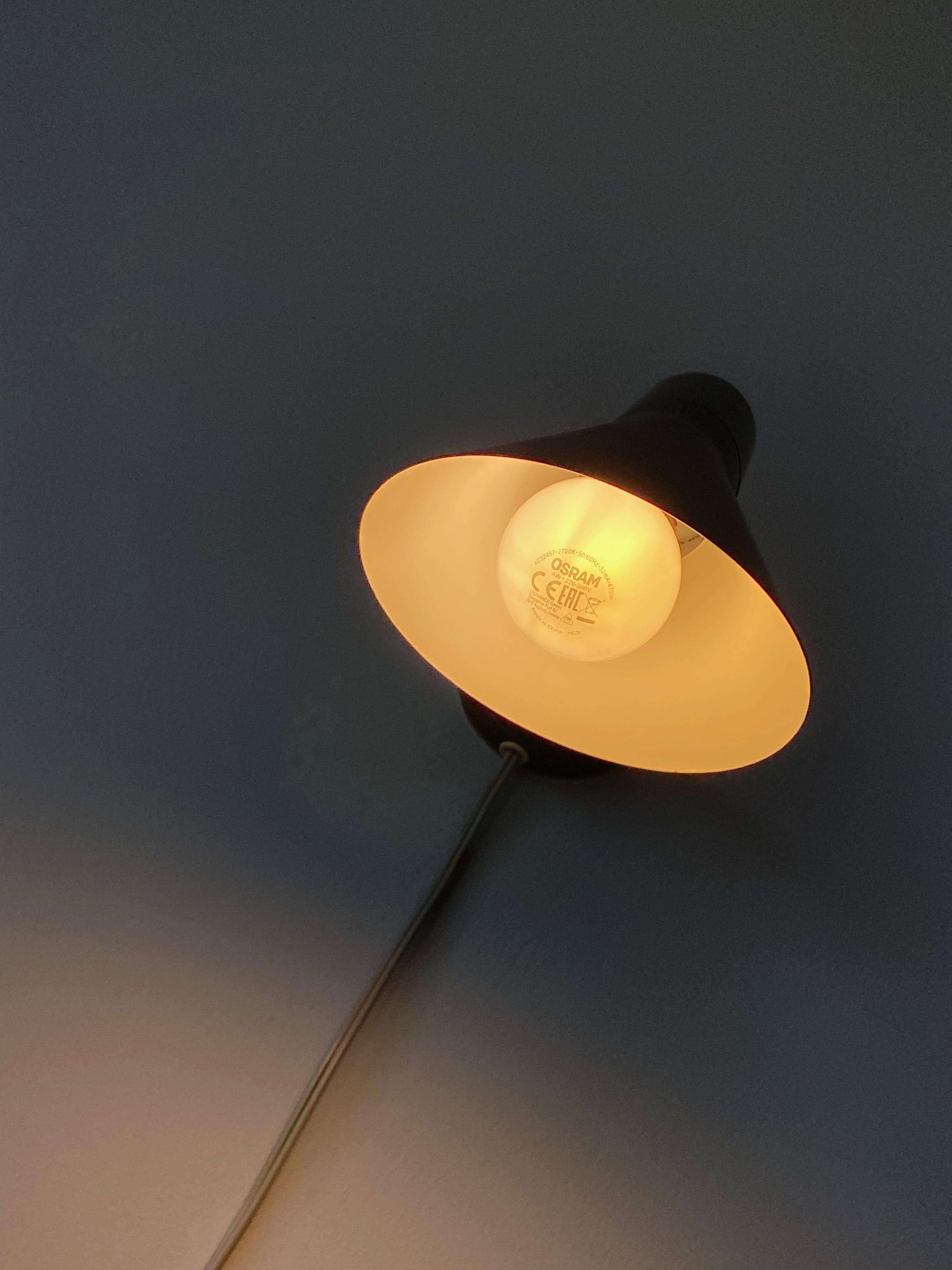 Dark brown 1960s Arne Jacobsen AJ Visor wall Lamp by Louis Poulsen, Denmark 2