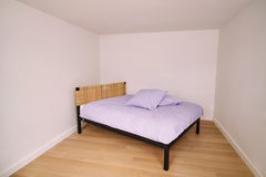Dark Brown Aluminium Bed (frame) with Cane Headboard from Anodised Wicker Coll.