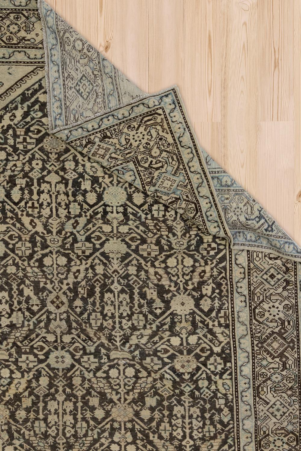 20th Century Dark Brown Antique Persian Mahal Rug For Sale
