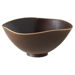 Dark Brown Ceramic Bowl by Berndt Friberg