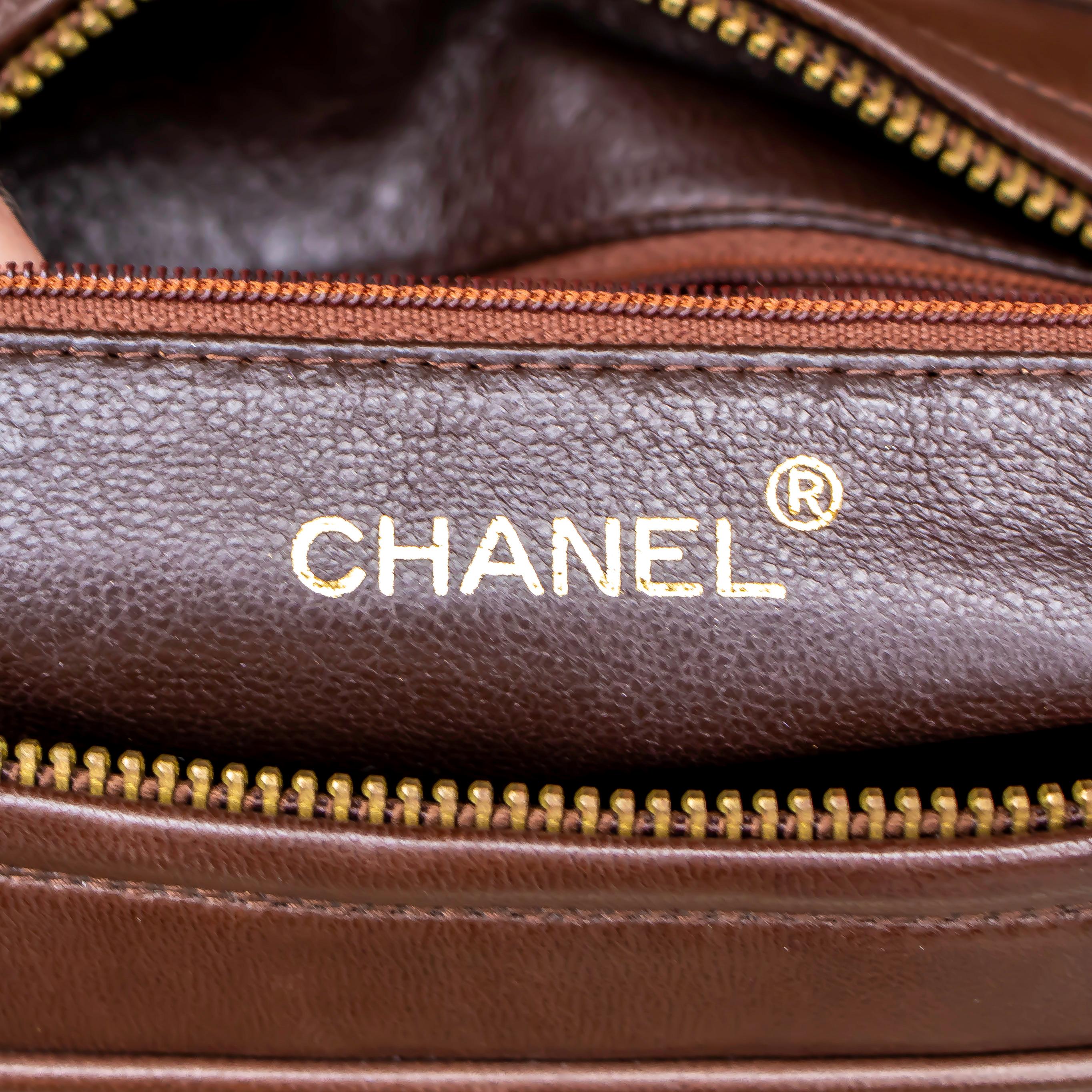 Dark Brown Chanel Leather Crossbody Bag 6