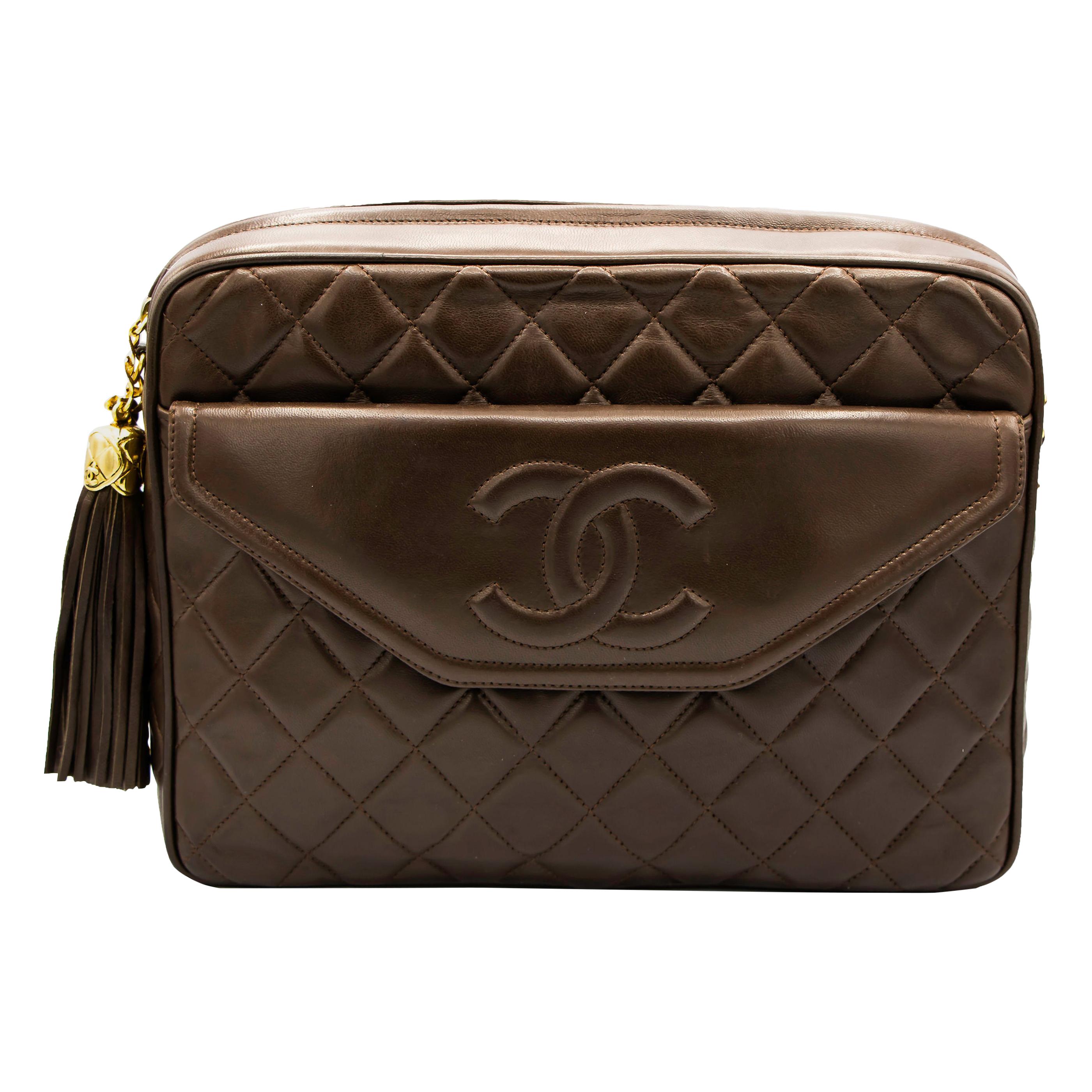Dark Brown Chanel Leather Crossbody Bag