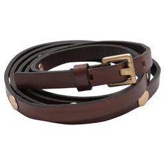Dark Brown Chanel Skinny Leather Belt