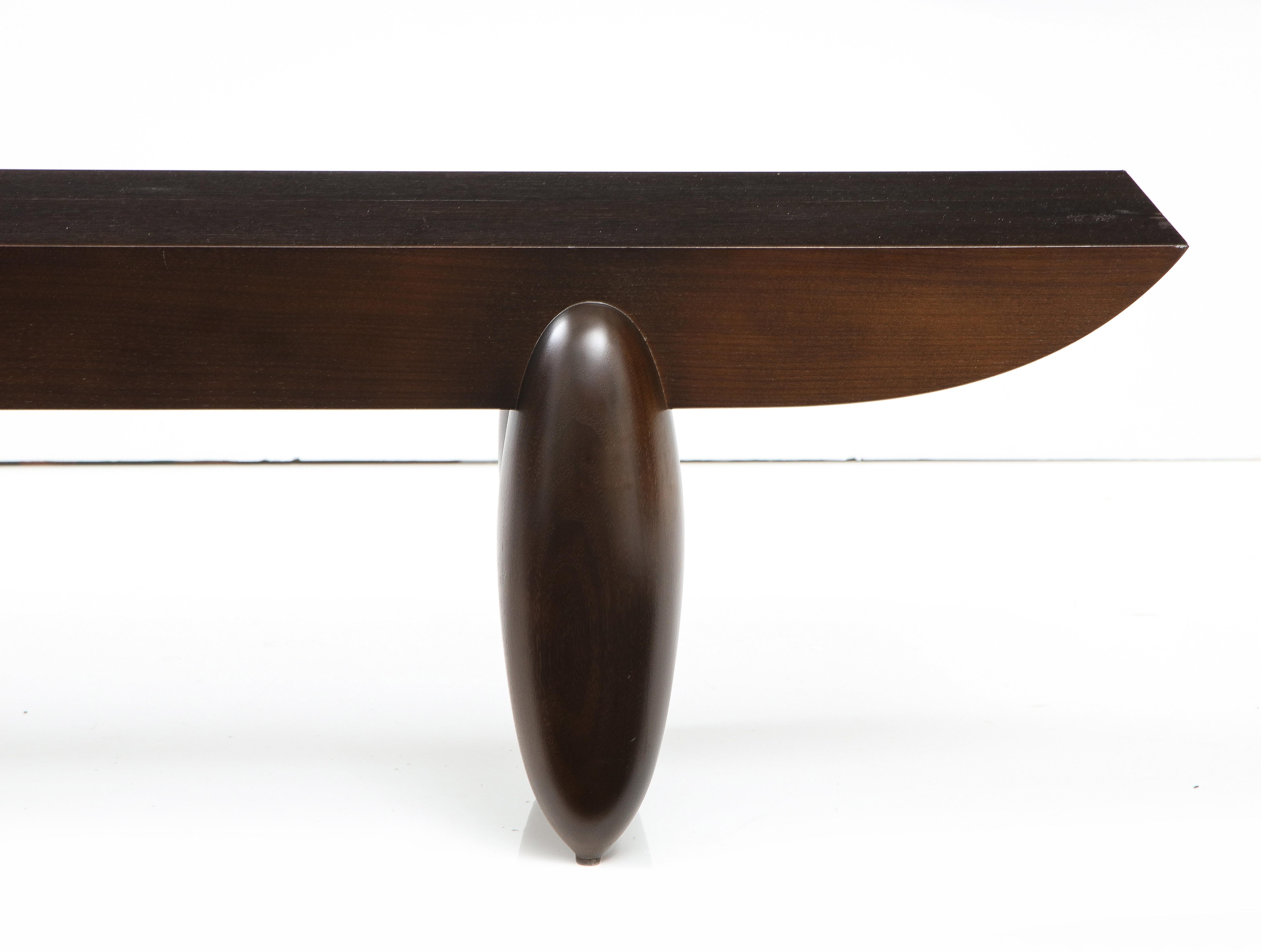Modern Dark Brown Christian Liaigre Pirogue Bench for Holly Hunt, Pair Available