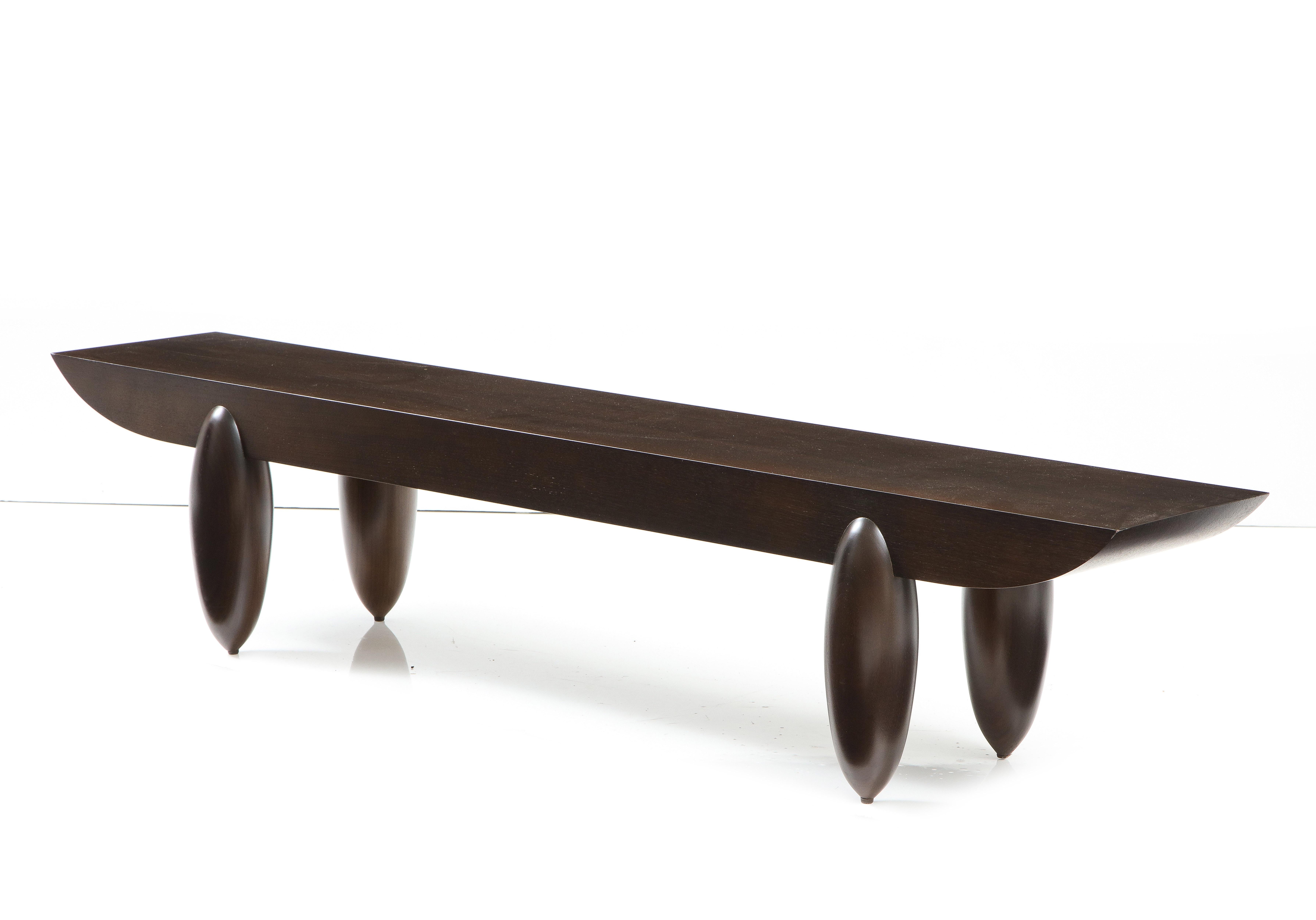 Modern Dark Brown Christian Liaigre Pirogue Bench for Holly Hunt
