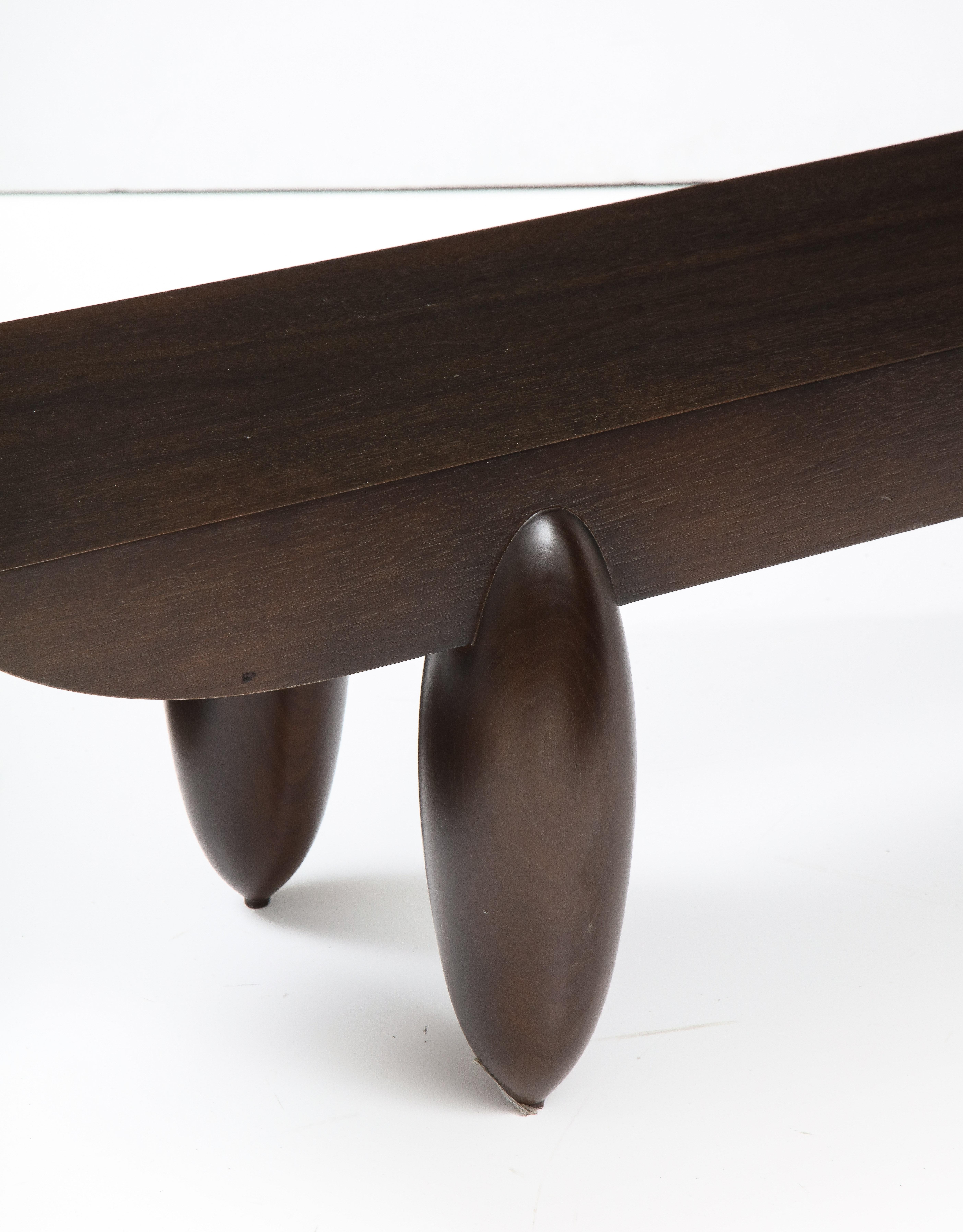 French Dark Brown Christian Liaigre Pirogue Bench for Holly Hunt, Pair Available