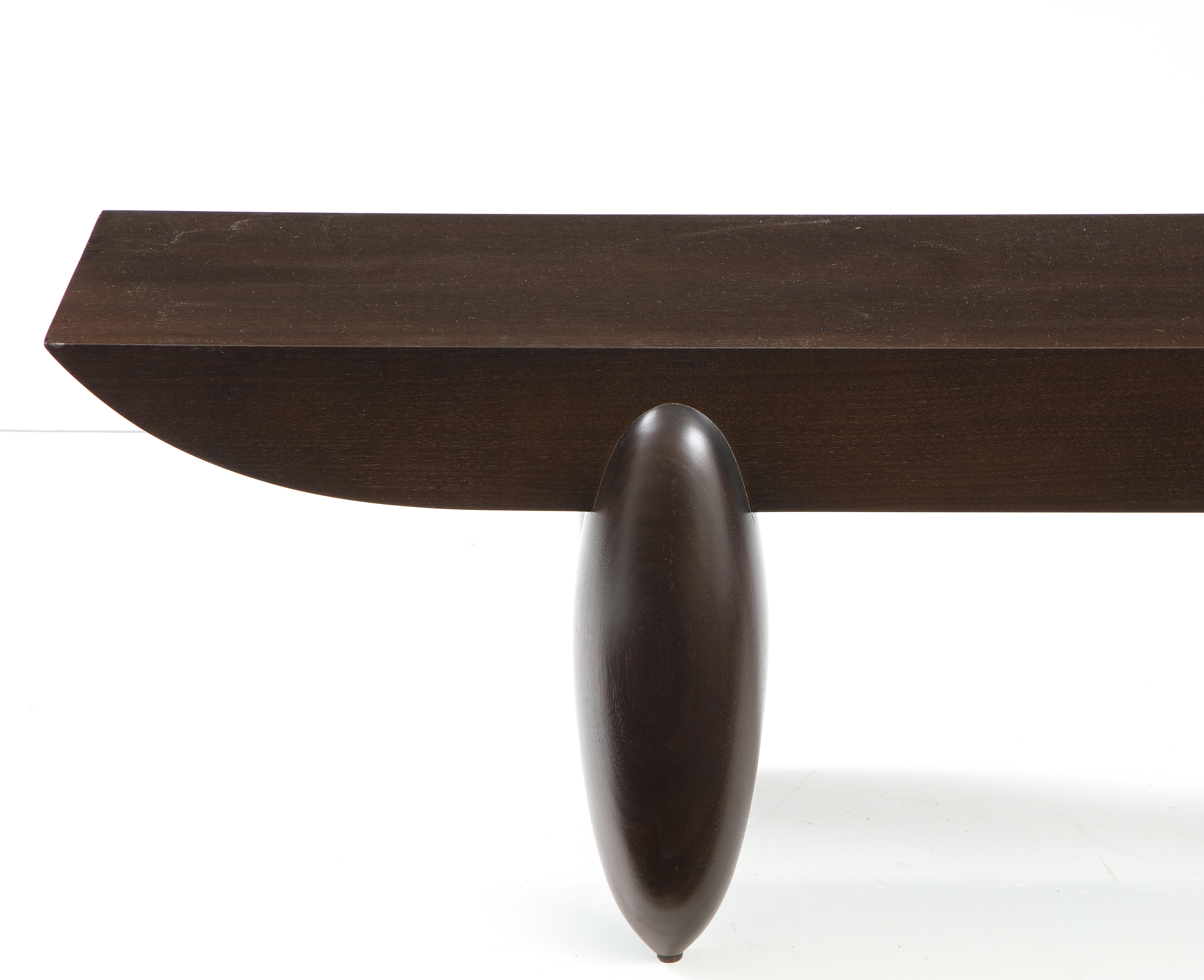 French Dark Brown Christian Liaigre Pirogue Bench for Holly Hunt