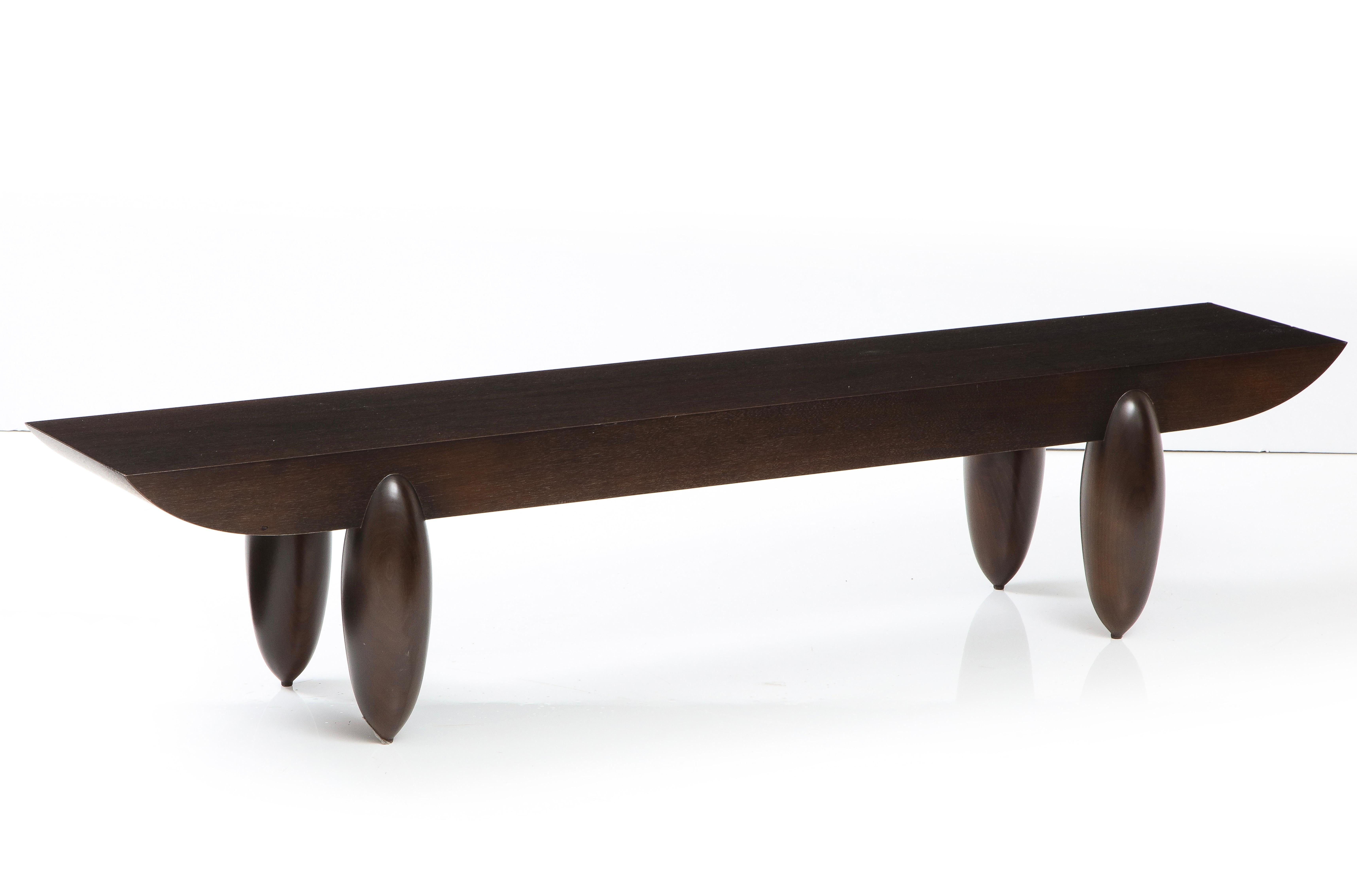 Dark Brown Christian Liaigre Pirogue Bench for Holly Hunt, Pair Available In Good Condition In New York, NY
