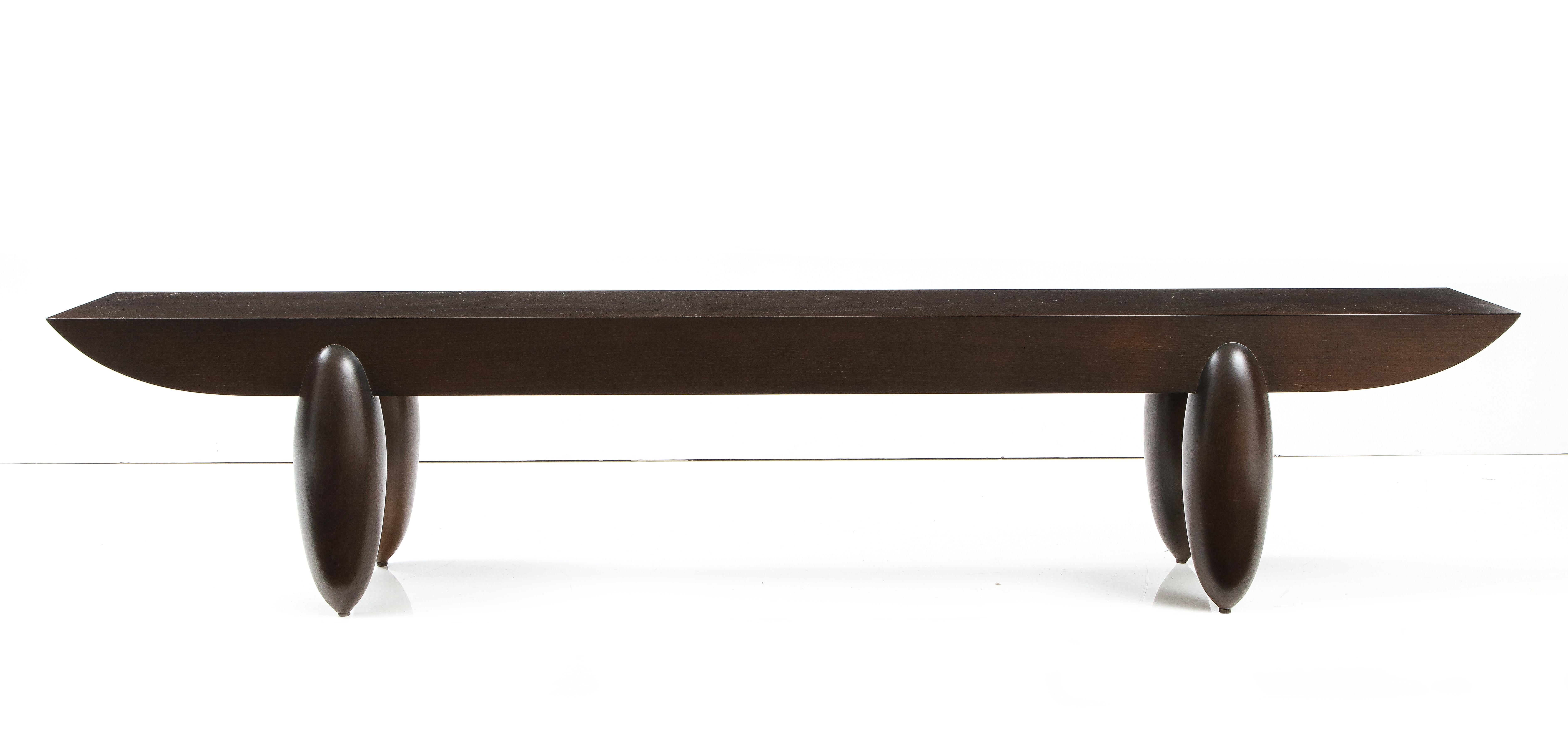 Dark Brown Christian Liaigre Pirogue Bench for Holly Hunt In Good Condition In New York, NY