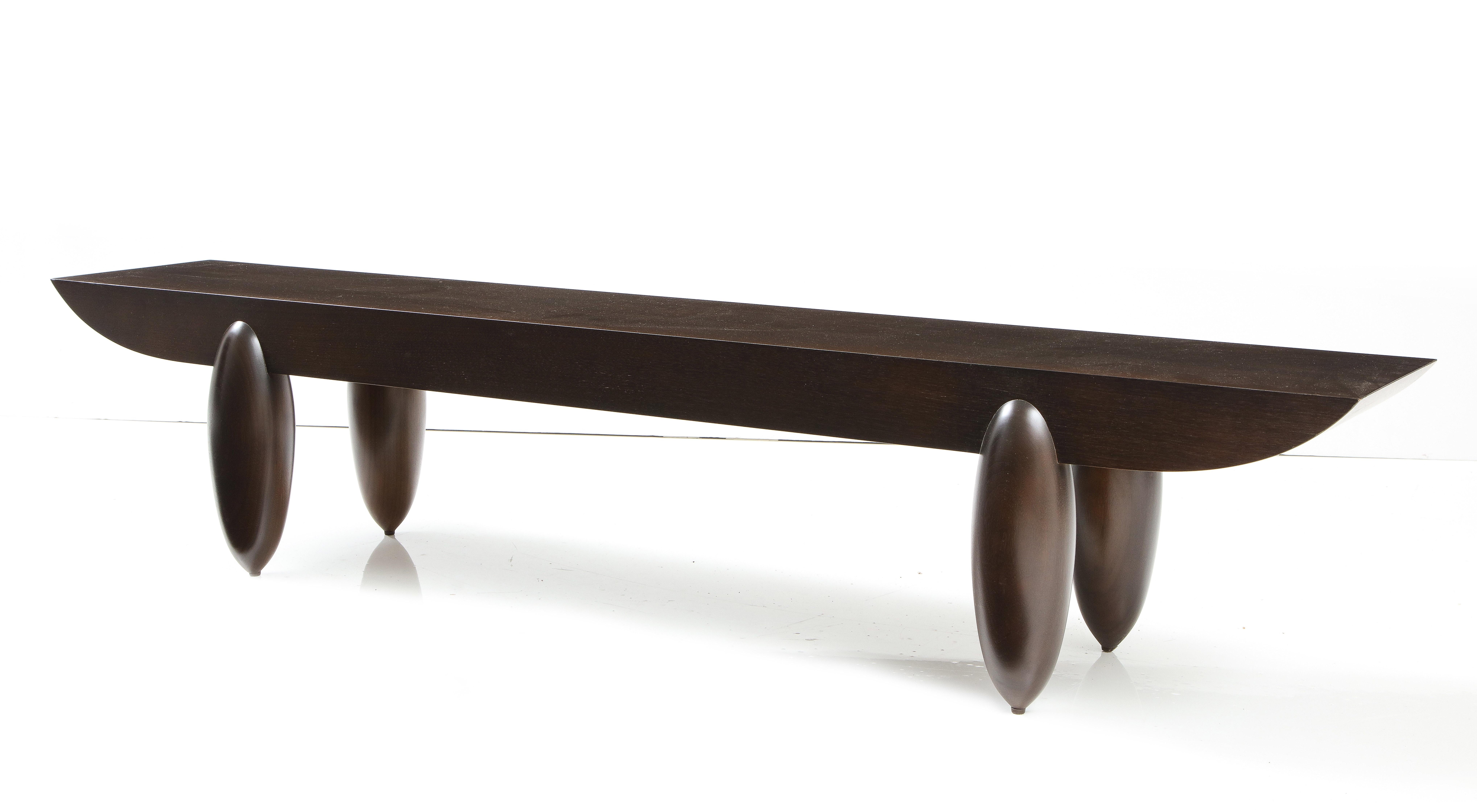 Late 20th Century Dark Brown Christian Liaigre Pirogue Bench for Holly Hunt