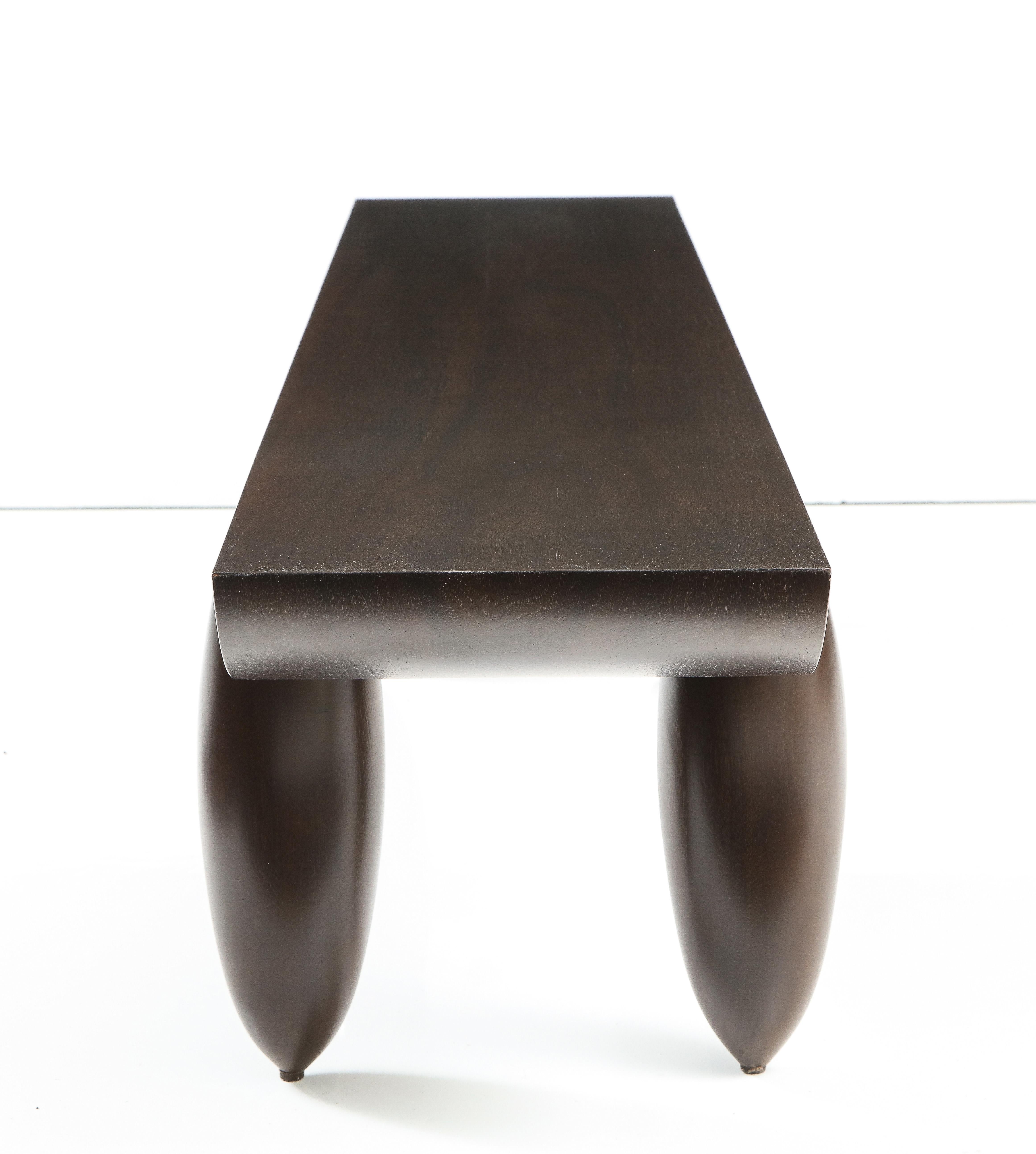 Wood Dark Brown Christian Liaigre Pirogue Bench for Holly Hunt