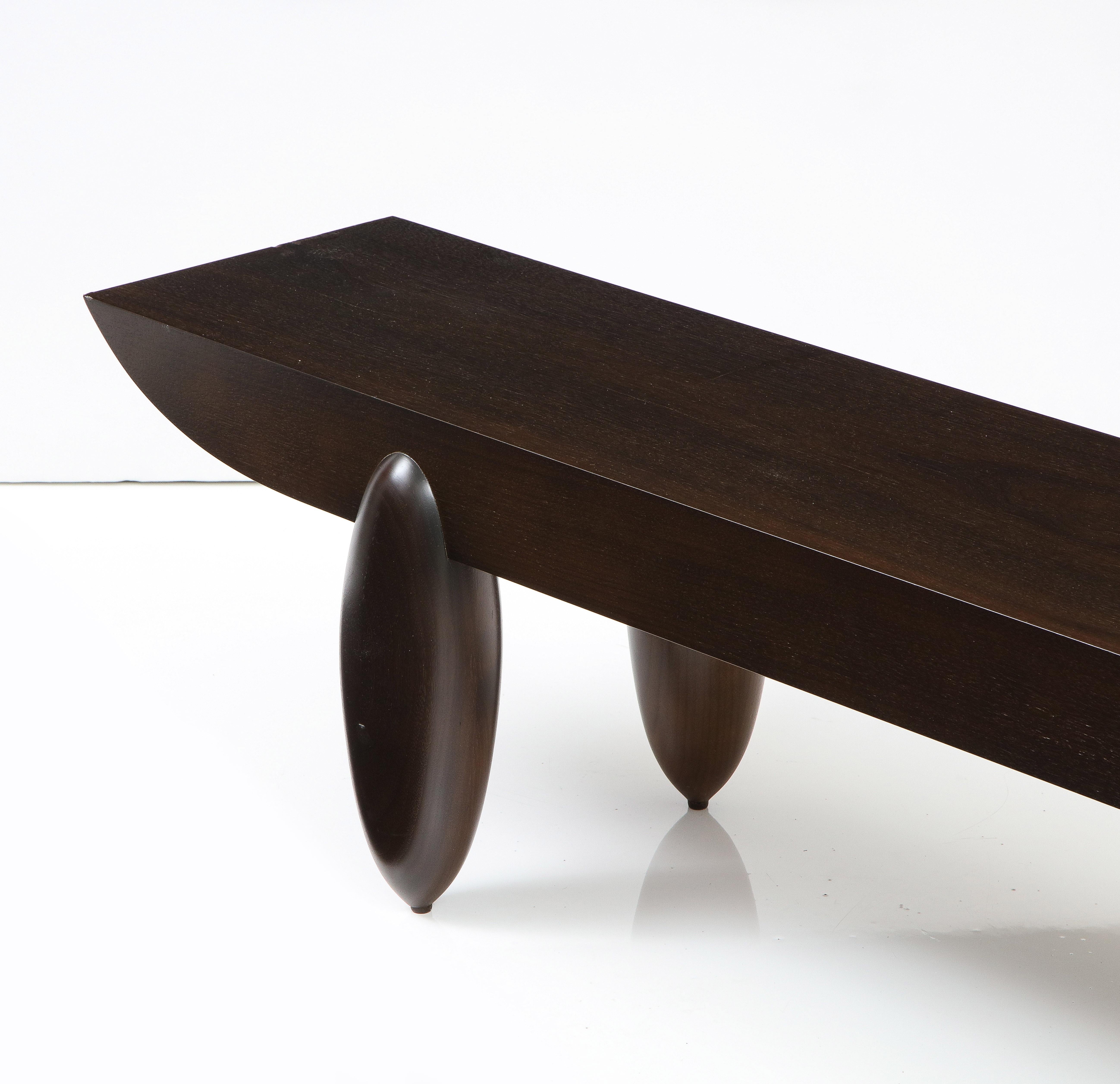 Dark Brown Christian Liaigre Pirogue Bench for Holly Hunt, Pair Available 2