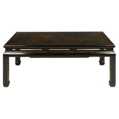 Antique Dark Brown Coromandel Lacquer Coffee Table