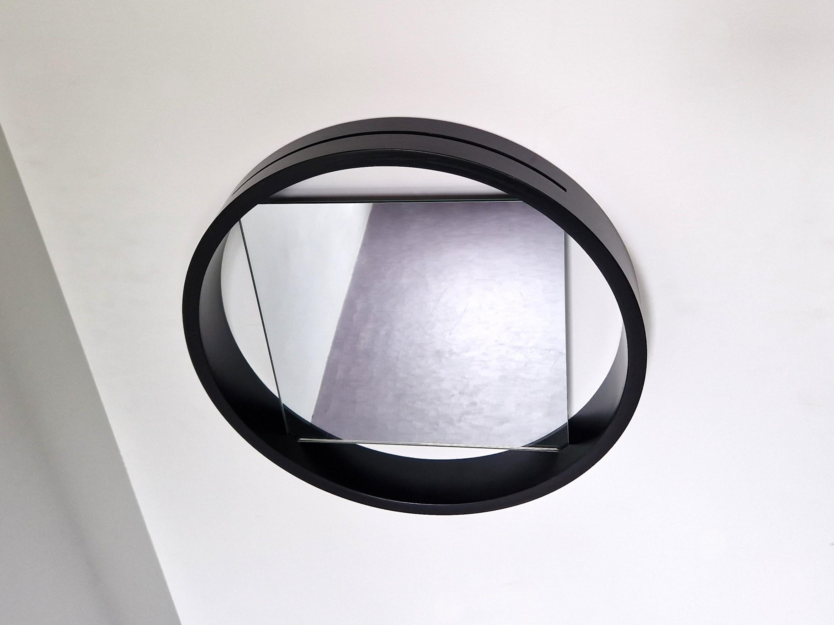 Dutch Dark brown ‘DZ84’ mirror by Benno Premsela for ‘t Spectrum For Sale