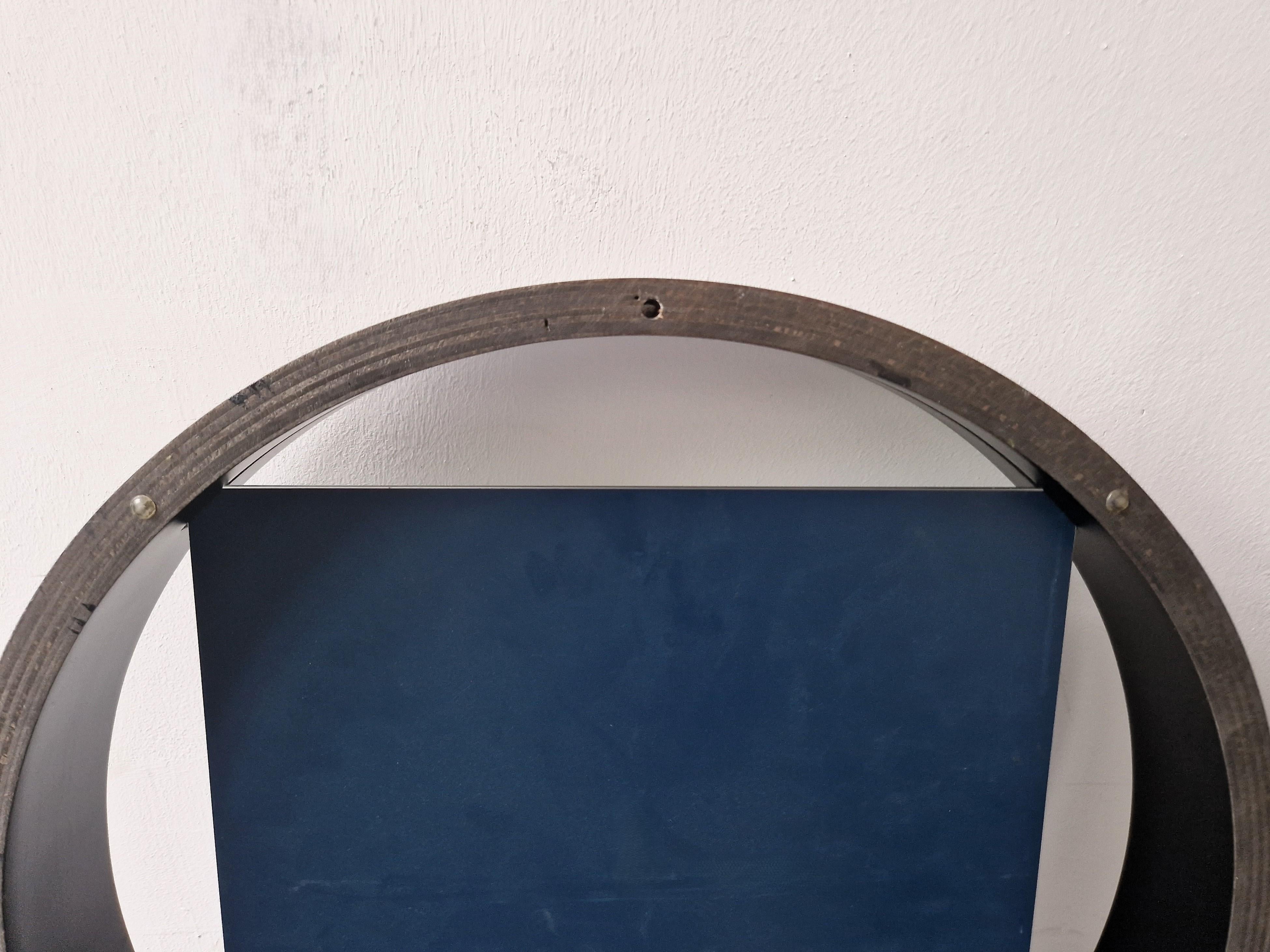Mirror Dark brown ‘DZ84’ mirror by Benno Premsela for ‘t Spectrum For Sale