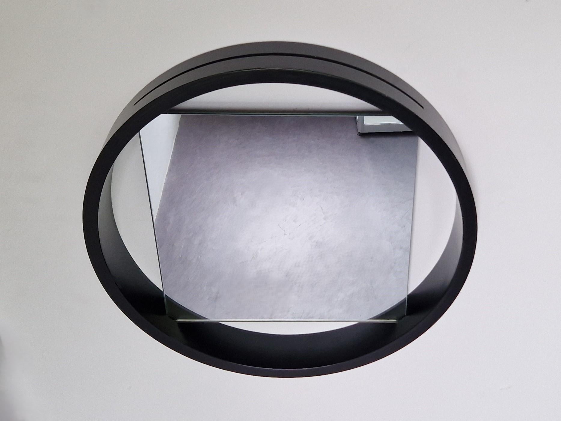 Dark brown ‘DZ84’ mirror by Benno Premsela for ‘t Spectrum For Sale 1