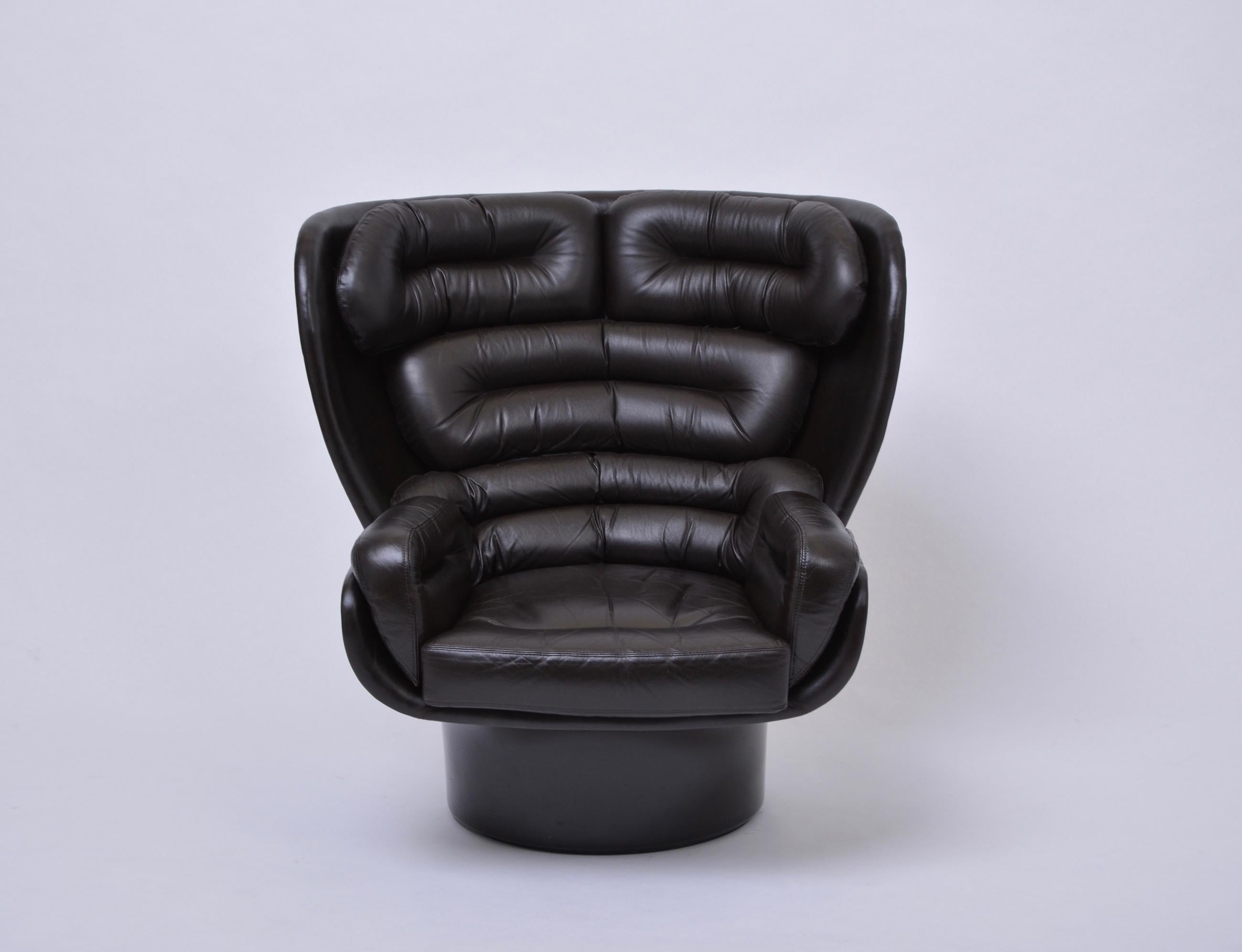 Mid-Century Modern Dark Brown Elda Chair by Joe Colombo for Comfort, 1963
The 