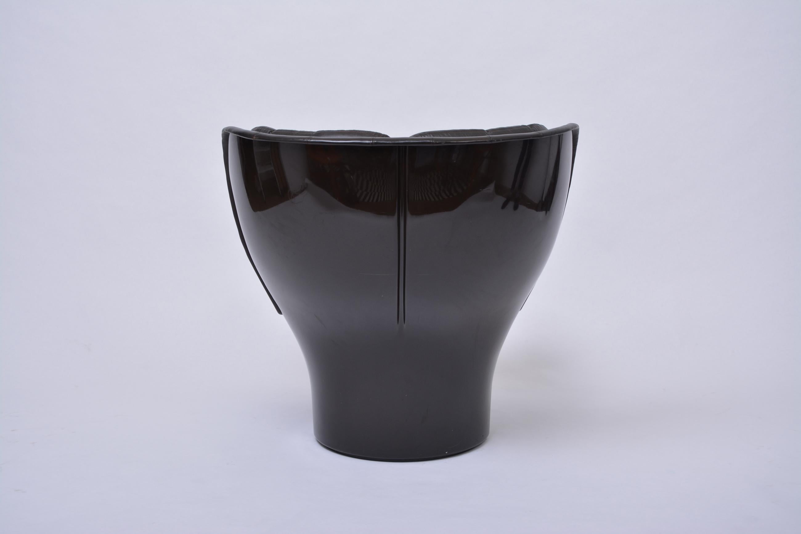 Leather Mid-Century Modern Dark Brown Elda Chair by Joe Colombo for Comfort, 1963