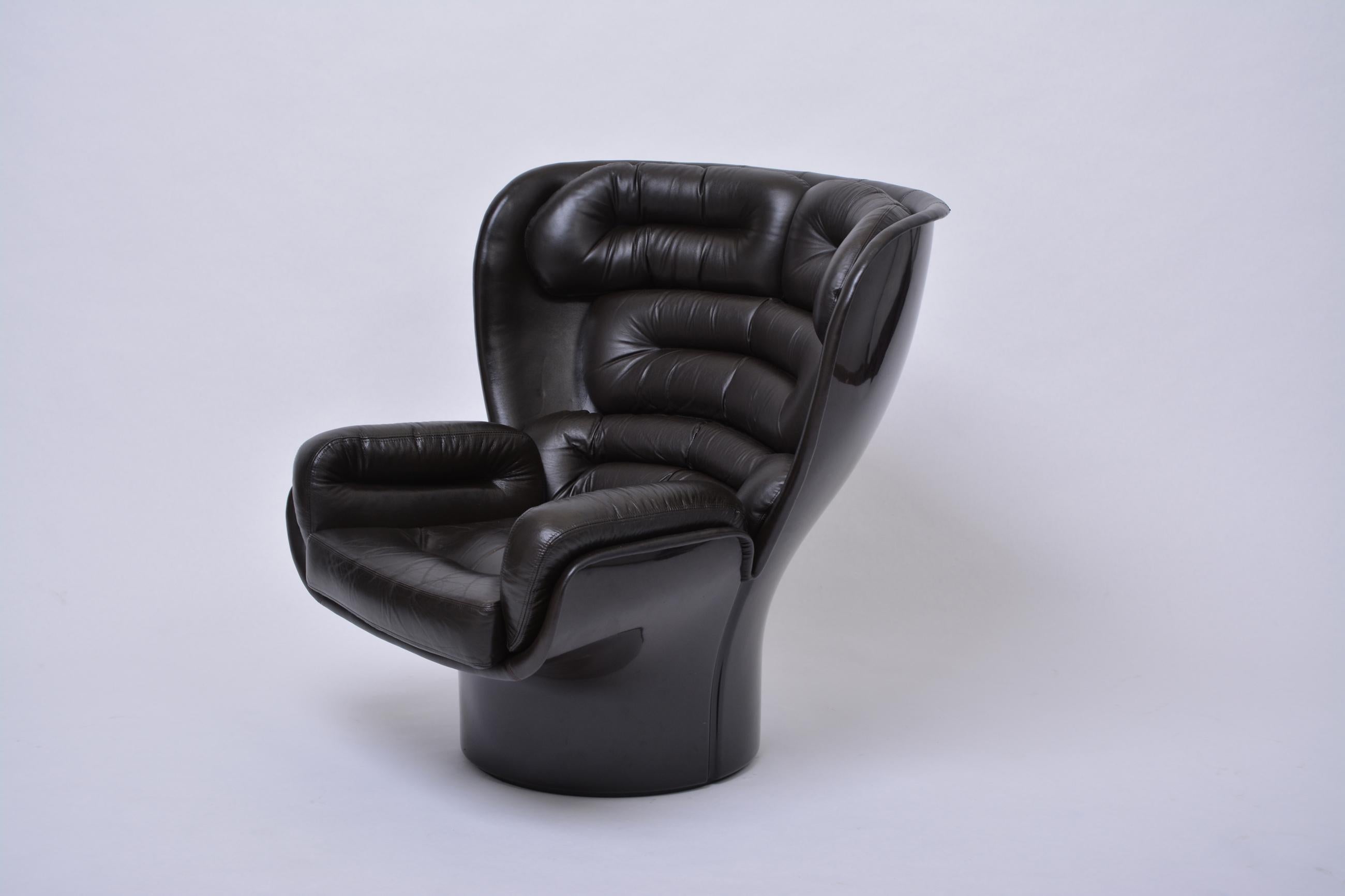 Mid-Century Modern Dark Brown Elda Chair by Joe Colombo for Comfort, 1963 3