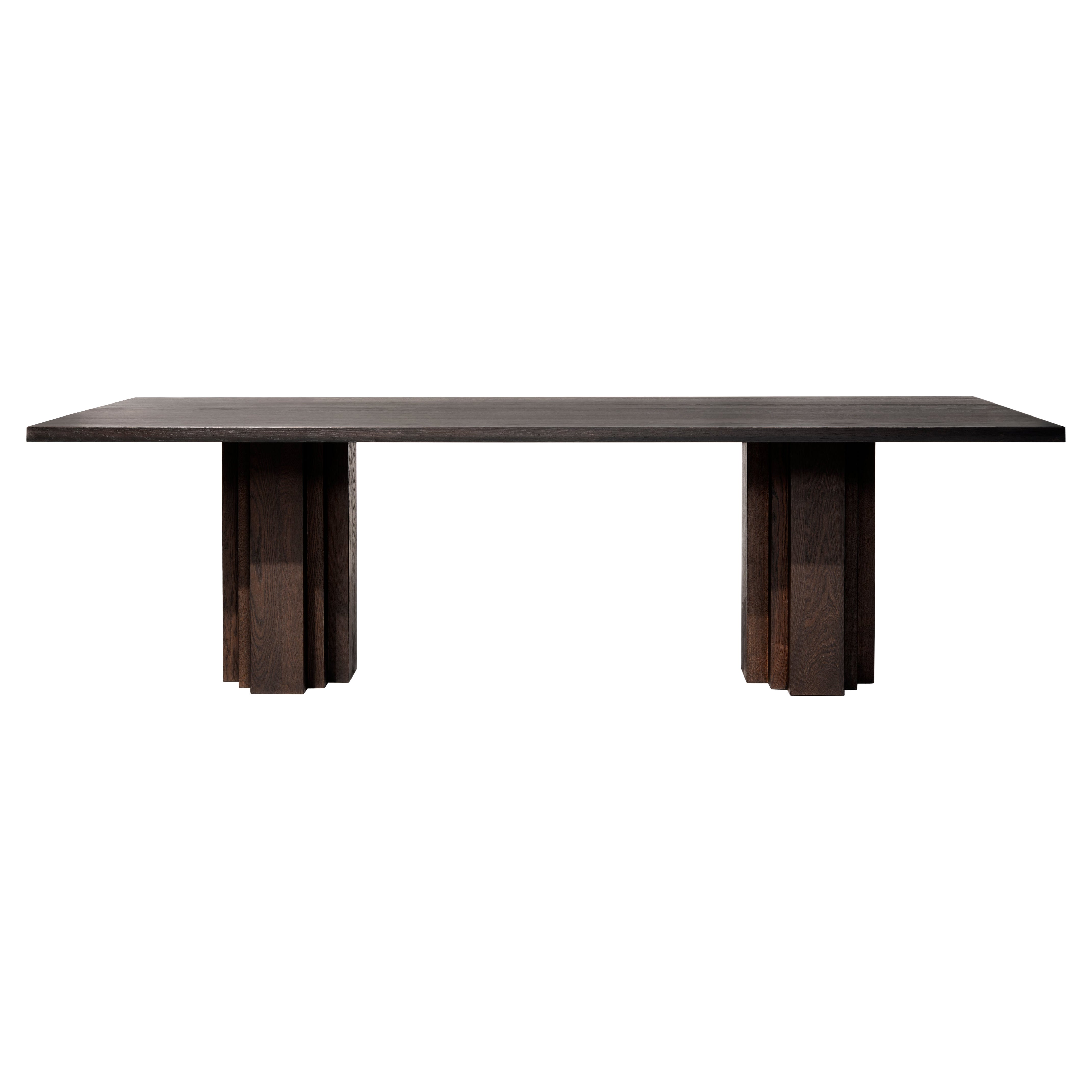 Mesa de Comedor de Roble Europeo Marrón Oscuro - Brut by Mokko