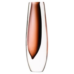 Vase en verre Brown foncé par Vicke Lindstrand, années 1960