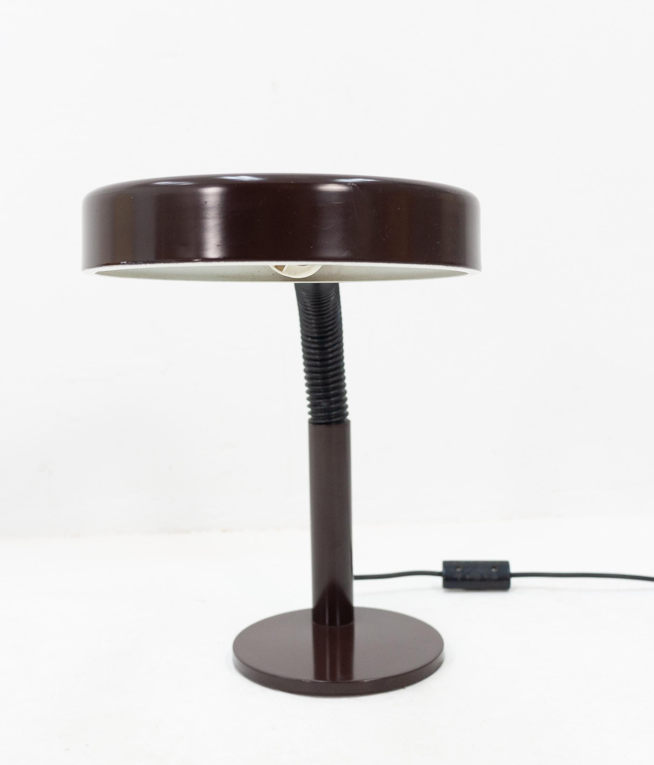 Mid-Century Modern Dark Brown Hala Desk Lamp, 1970s For Sale