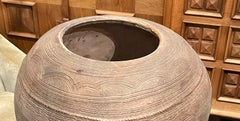 Dark Brown Large Textured Water Vessel, Ethiopia, 1950s