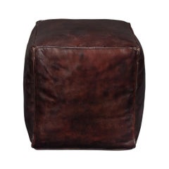 Dark Brown Leather Cube