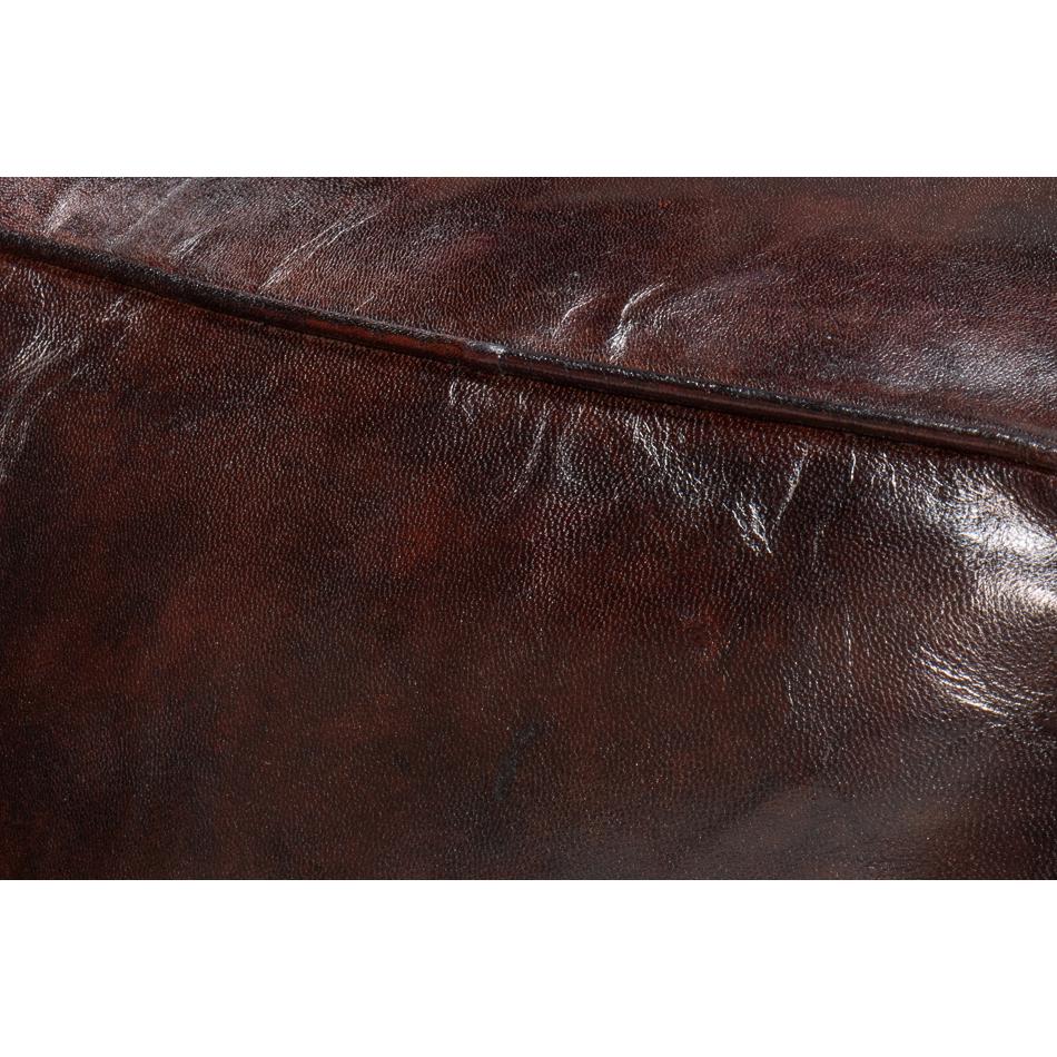 Dark Brown Leather Cube For Sale 1