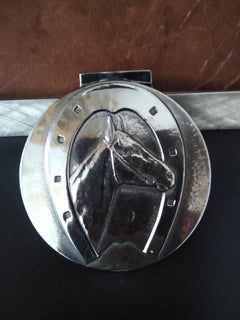 Dunkelbraune Lederhandtasche mit Flip-Verschluss von R. Cochet