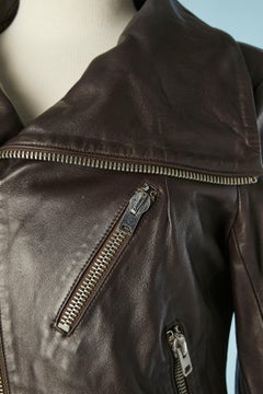 Giacca di pelle marrone scuro Joseph