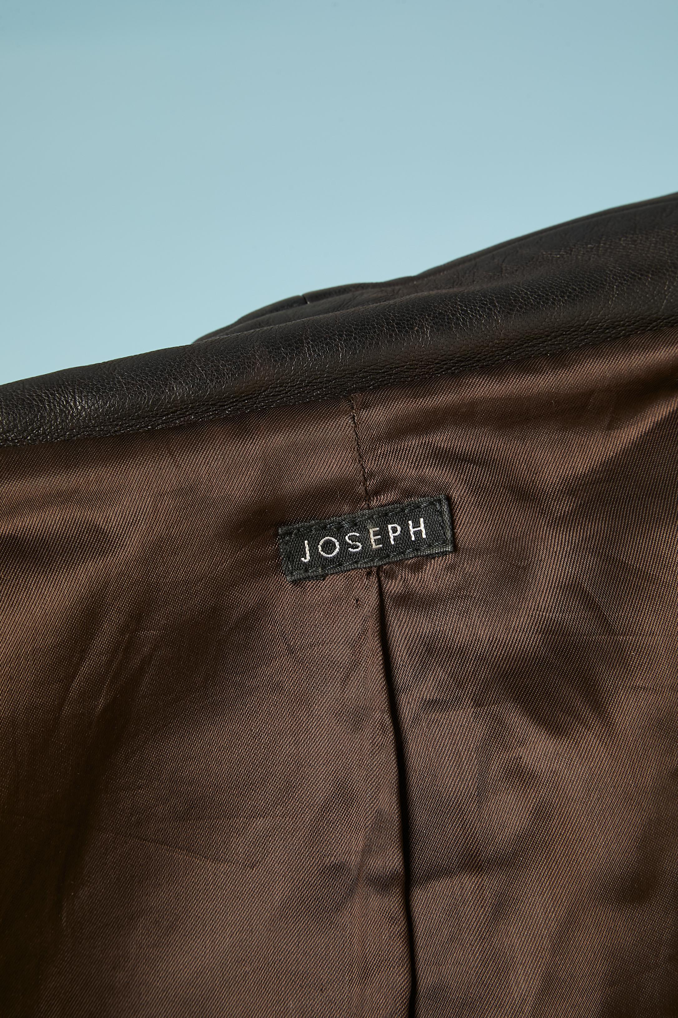 Women's or Men's Dark brown leather jacket Joseph  For Sale