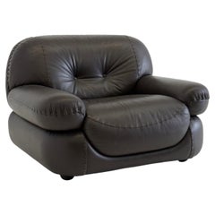 Fauteuil Sapporo en cuir marron foncé pour Mobil Girgi