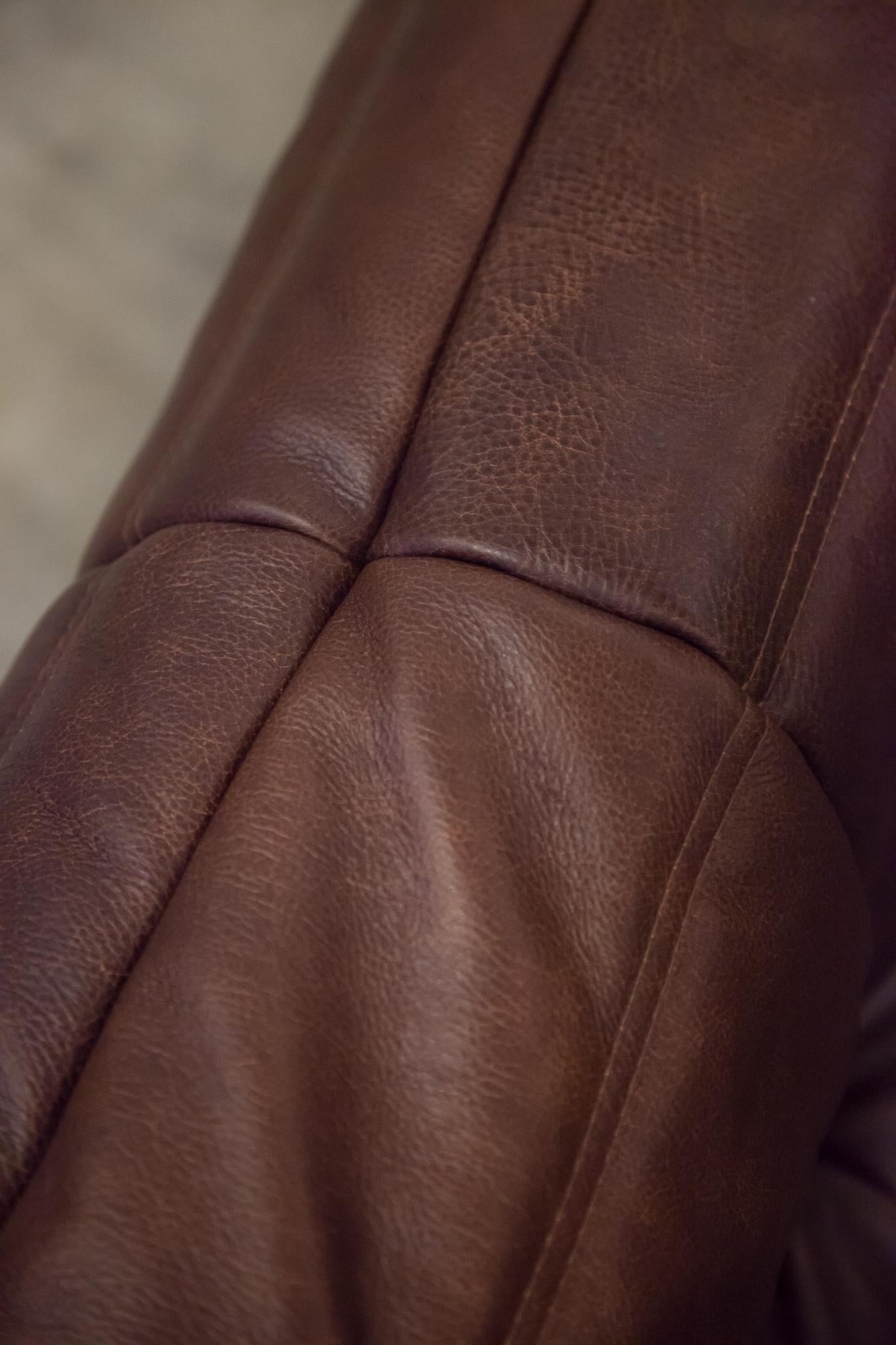 Dark Brown Leather Togo Living Room Set by Michel Ducaroy for Ligne Roset For Sale 10