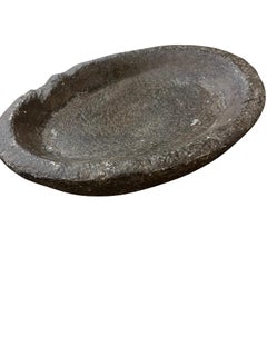 Dark Brown Marble Food Offering Bowl, India, 19th Century