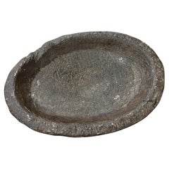 Dark Brown Marble Food Offering Bowl, India, 19th Century